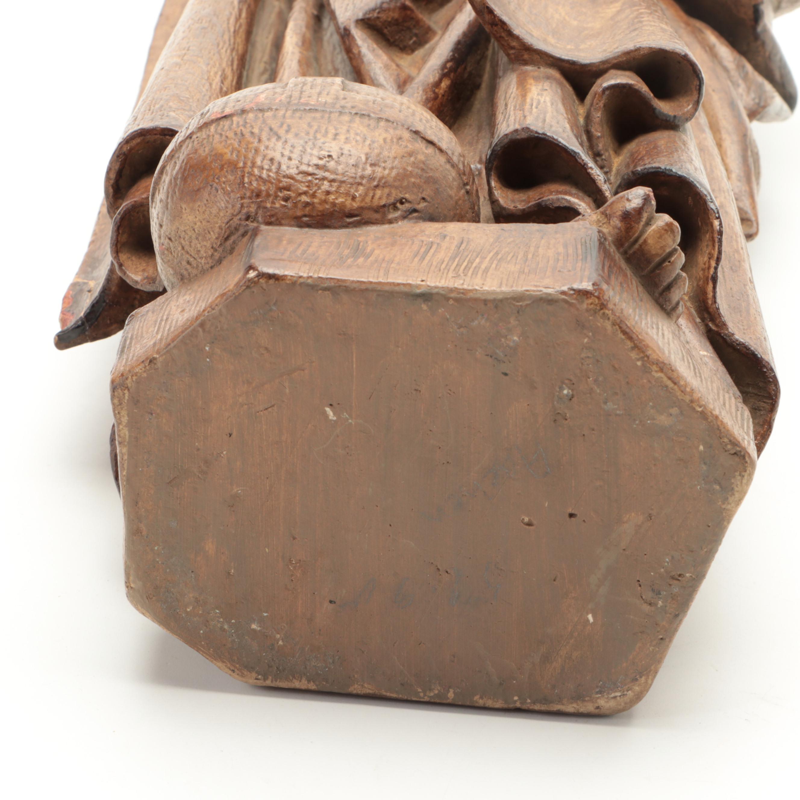 Carolingian Style Cast Plaster Sculpture of Jesus as the Alpha and Omega