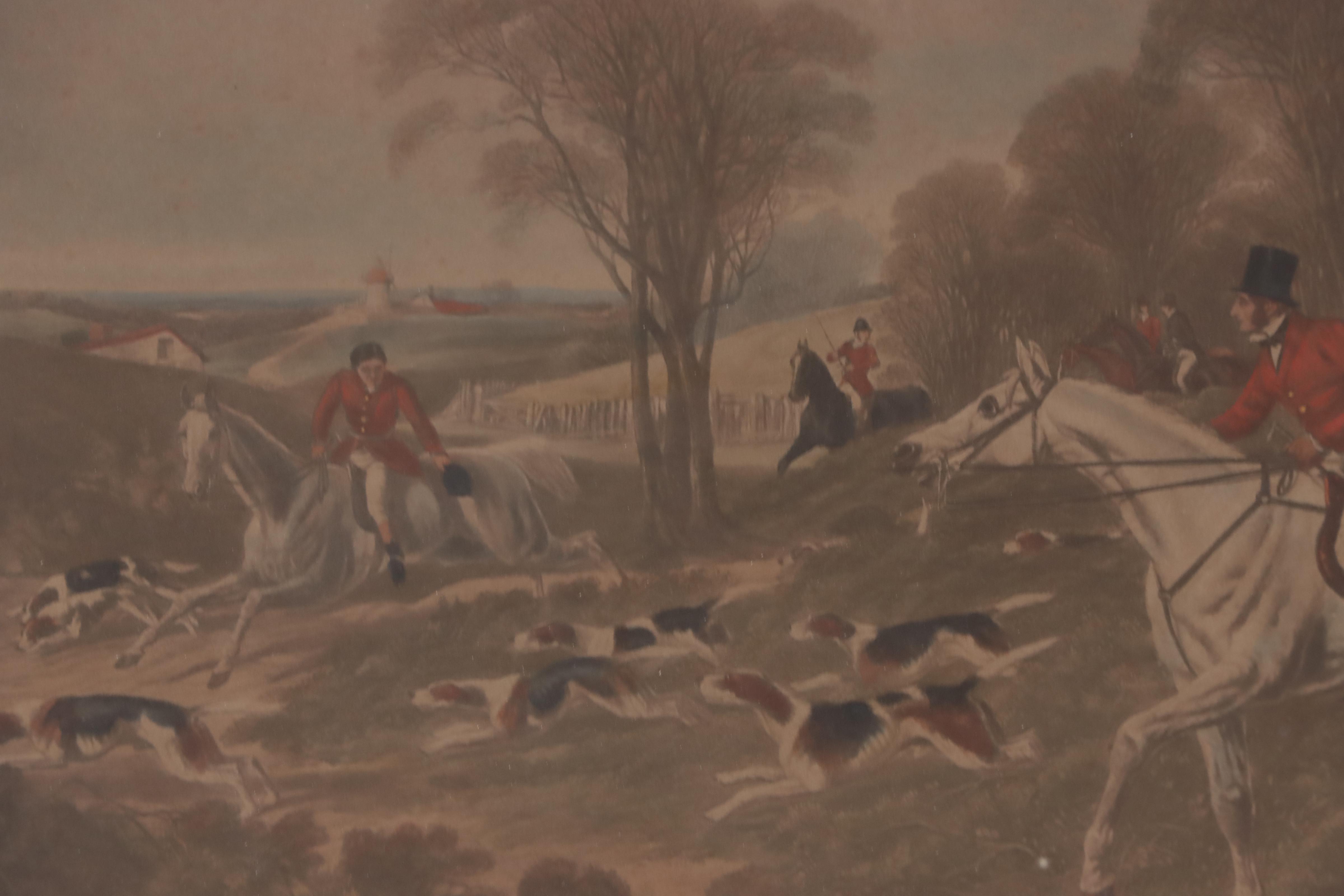 Hand-Colored Photogravure After John F. Herring "Breaking Cover," 1867