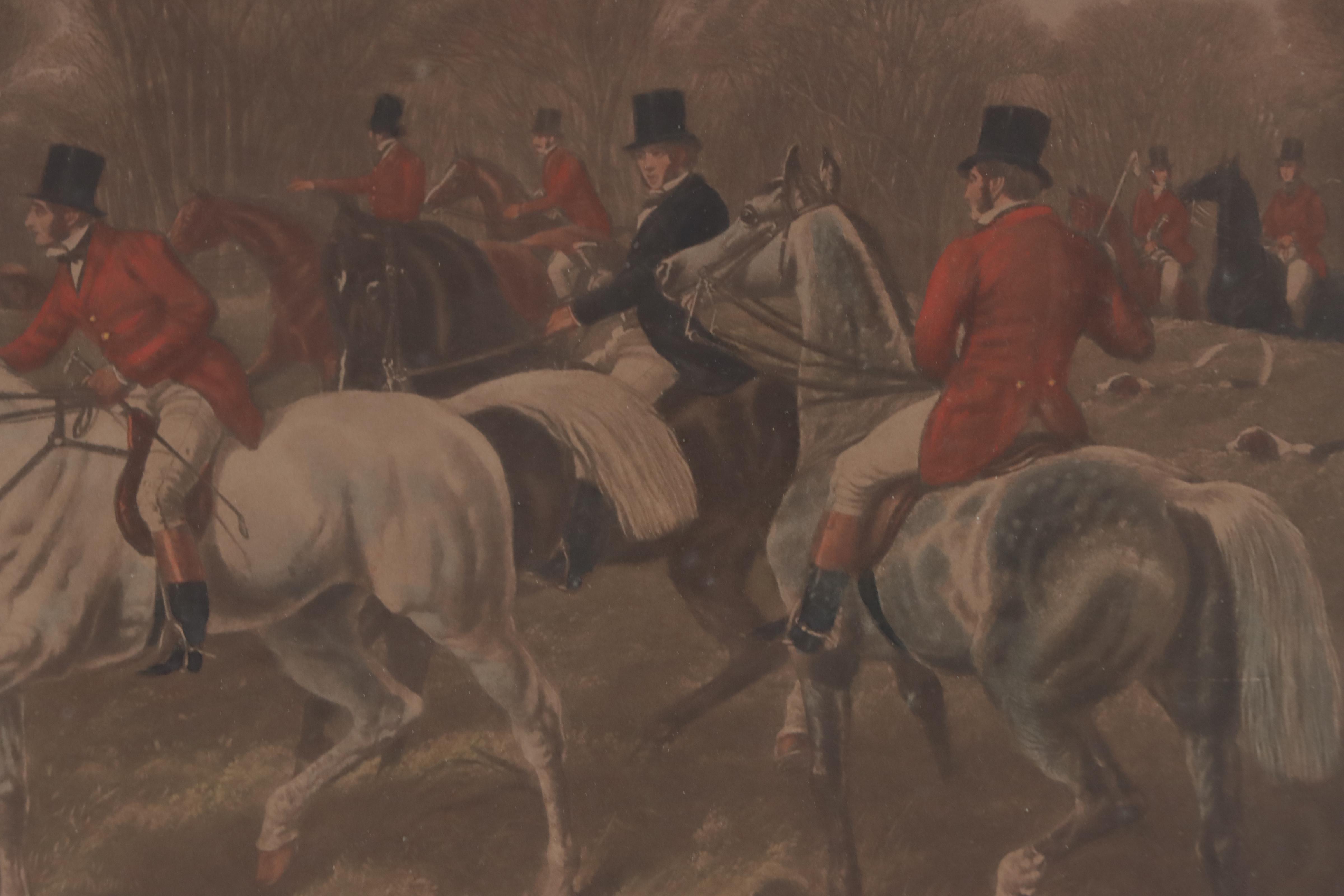 Hand-Colored Photogravure After John F. Herring "Breaking Cover," 1867