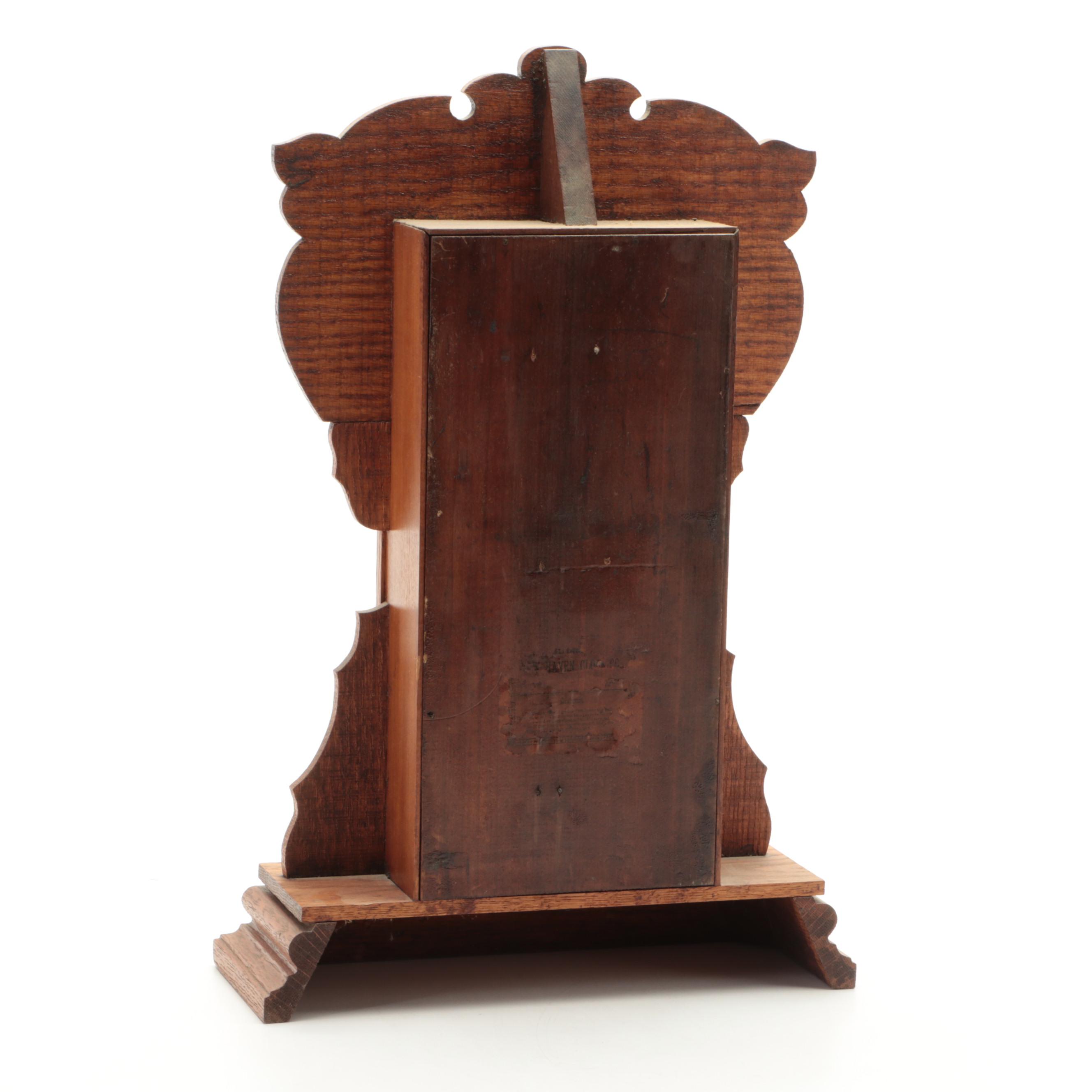 New Haven Clock Co. Pressed Oak Gingerbread Mantel Clock, Late 19th/ Early 20th