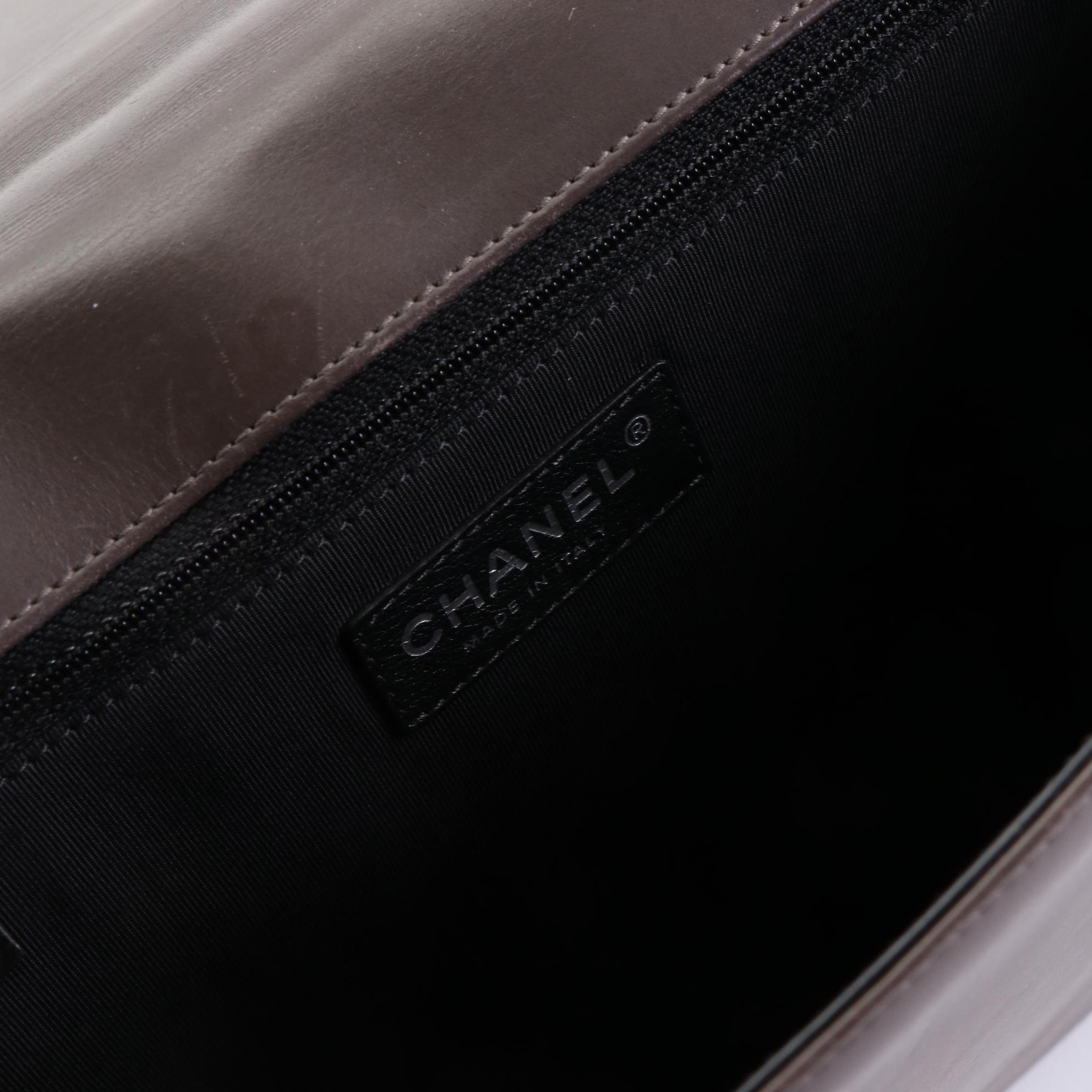 Chanel Large Reverso Boy Bag in Bicolor Leather with Chain Link/Leather Strap