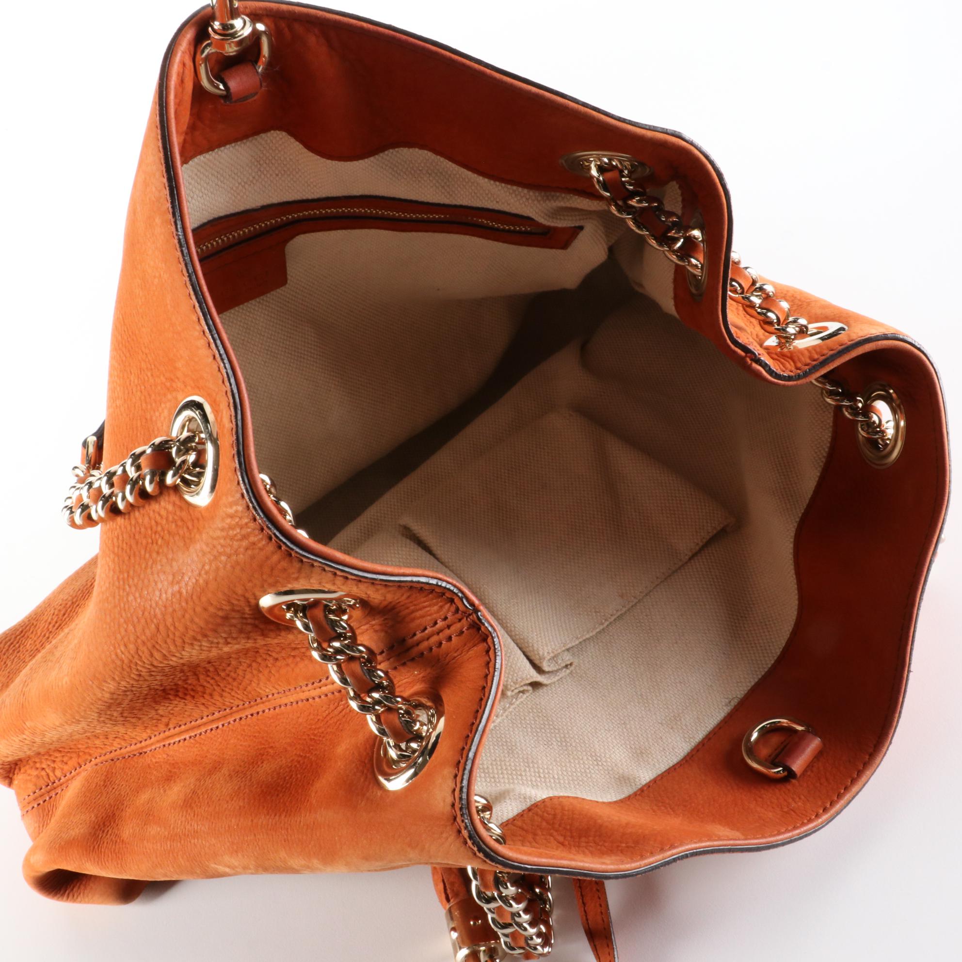 Gucci Soho Chain Strap Shoulder Bag in Nubuck Suede with Tassel