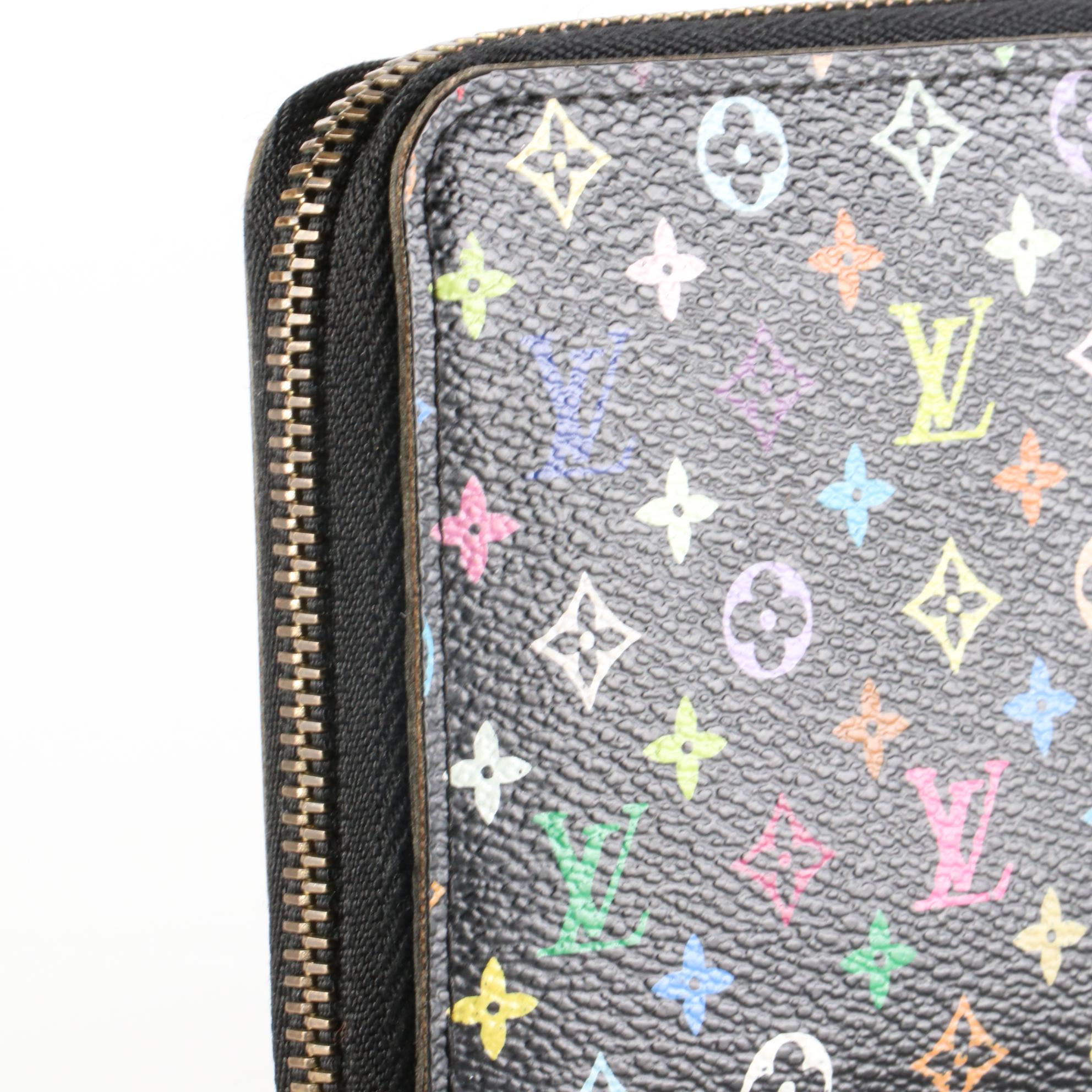 Louis Vuitton Zippy Wallet in Black Monogram Multicolore Canvas