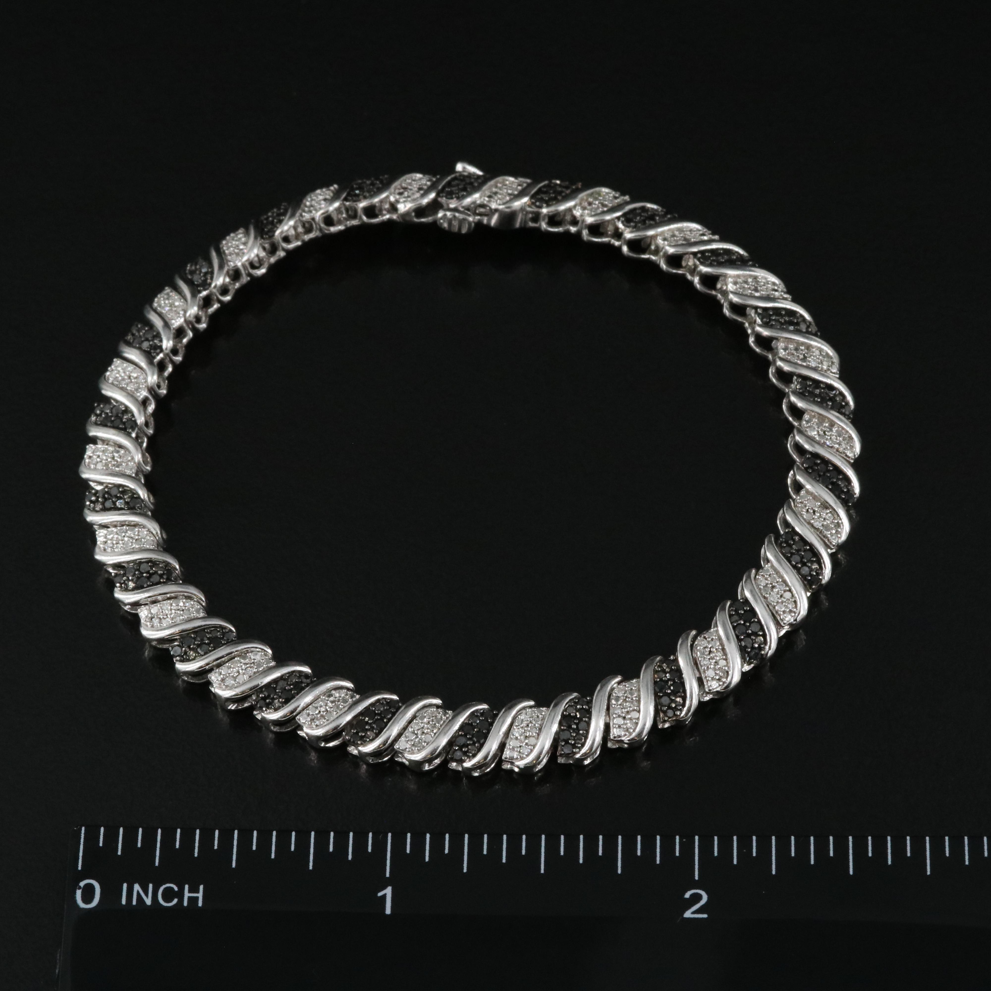 Sterling Diamond Link Bracelet