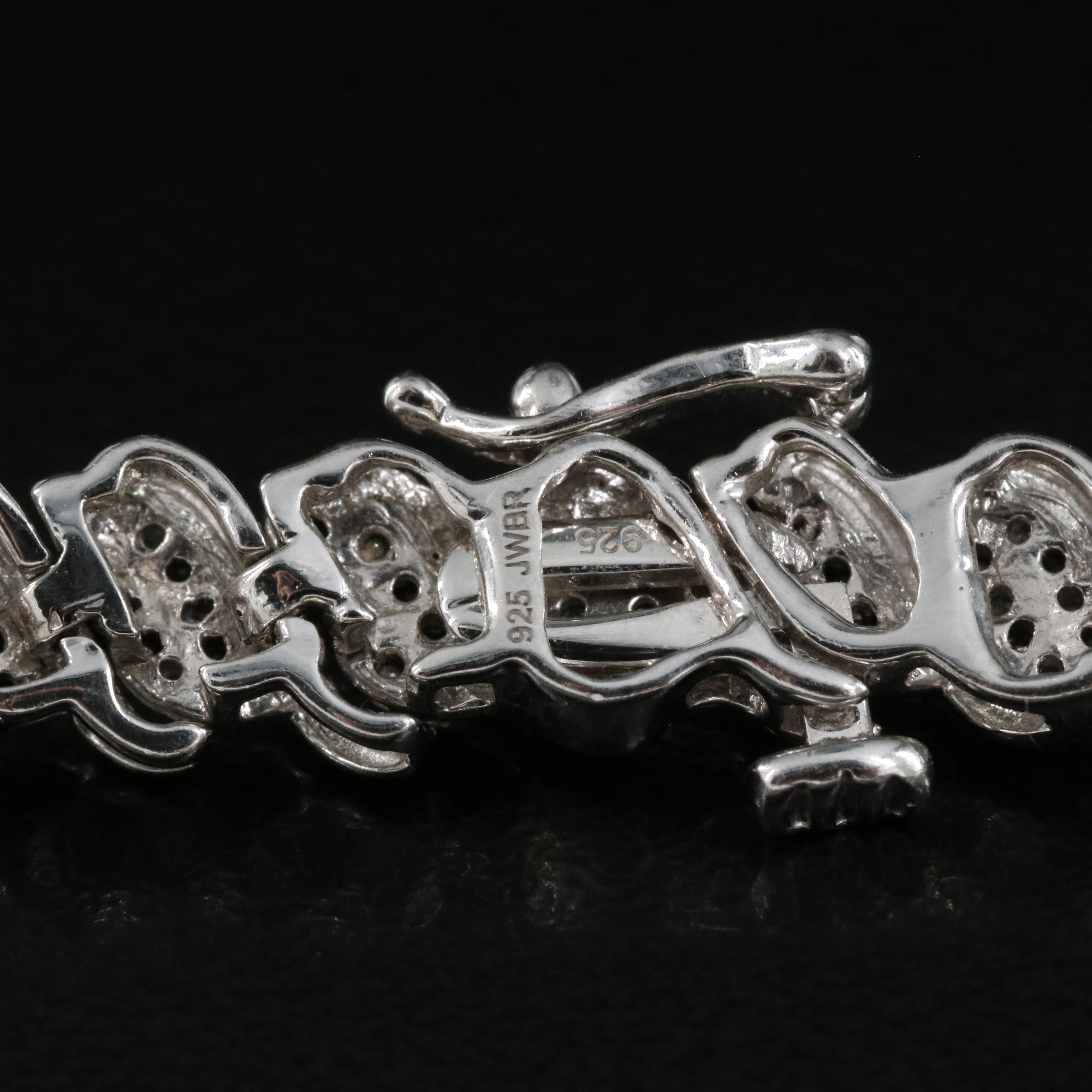 Sterling Diamond Link Bracelet