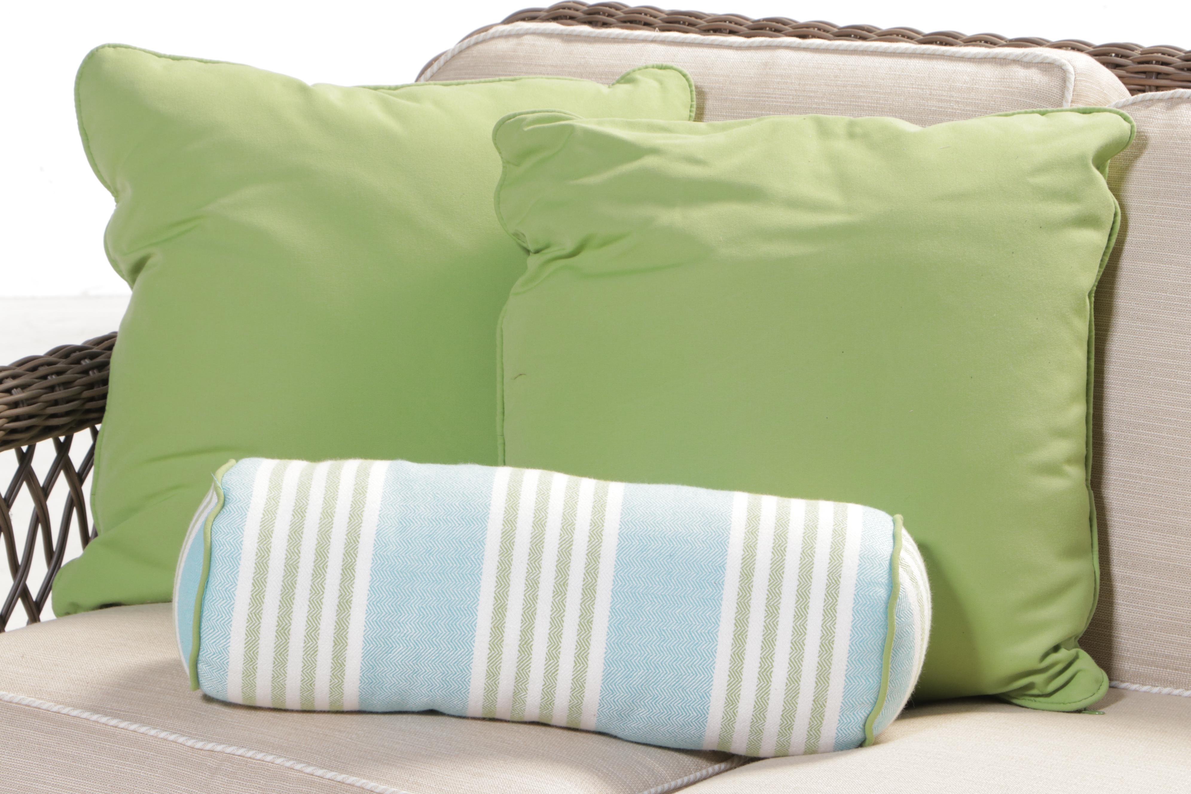 Frontgate "Hampton" Resin Wicker Patio Sofa in Driftwood Finish