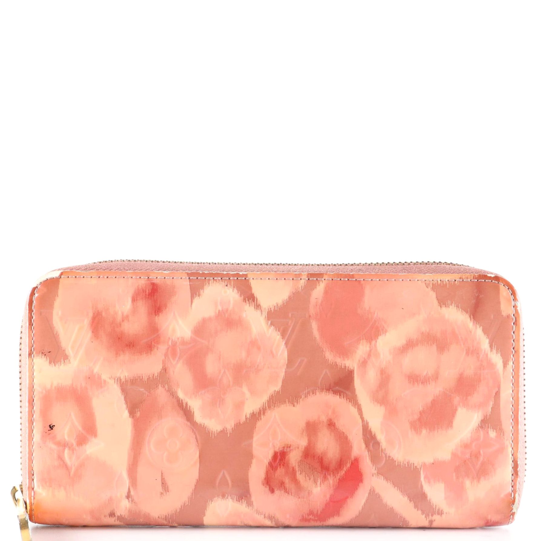 Louis Vuitton Zippy Wallet in Rose Velour Monogram Ikat Vernis