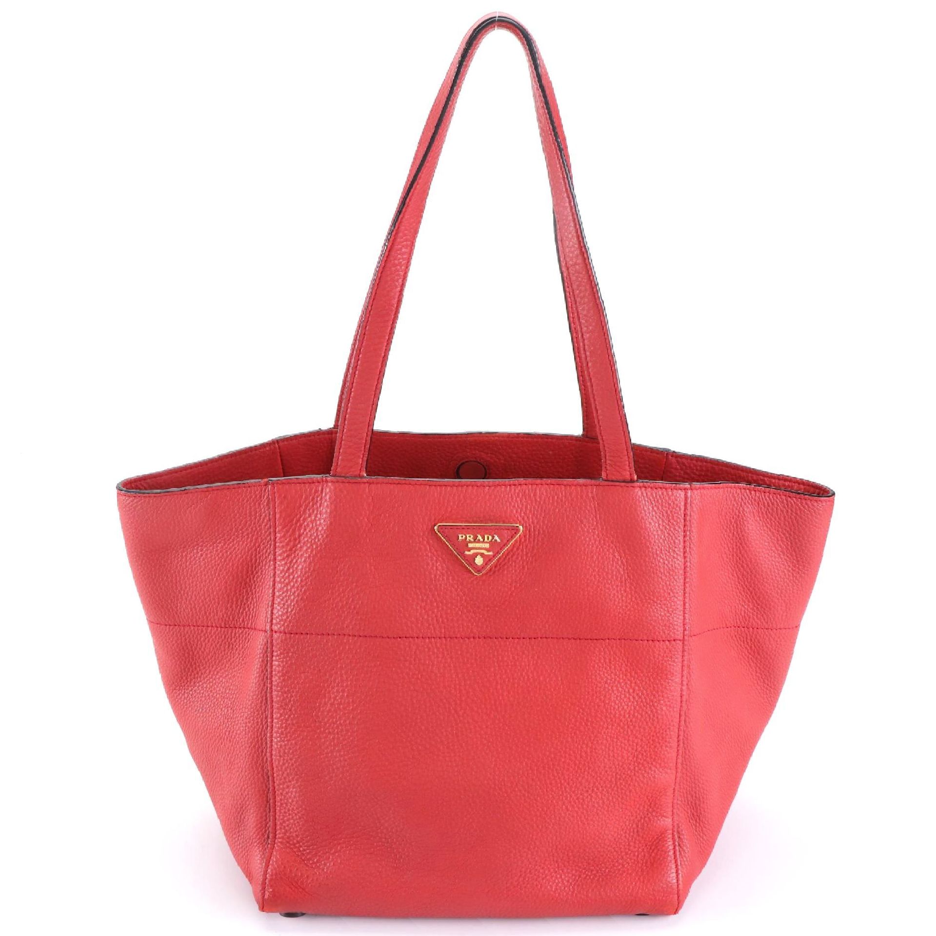 Prada Tote in Red Vitello Daino Leather