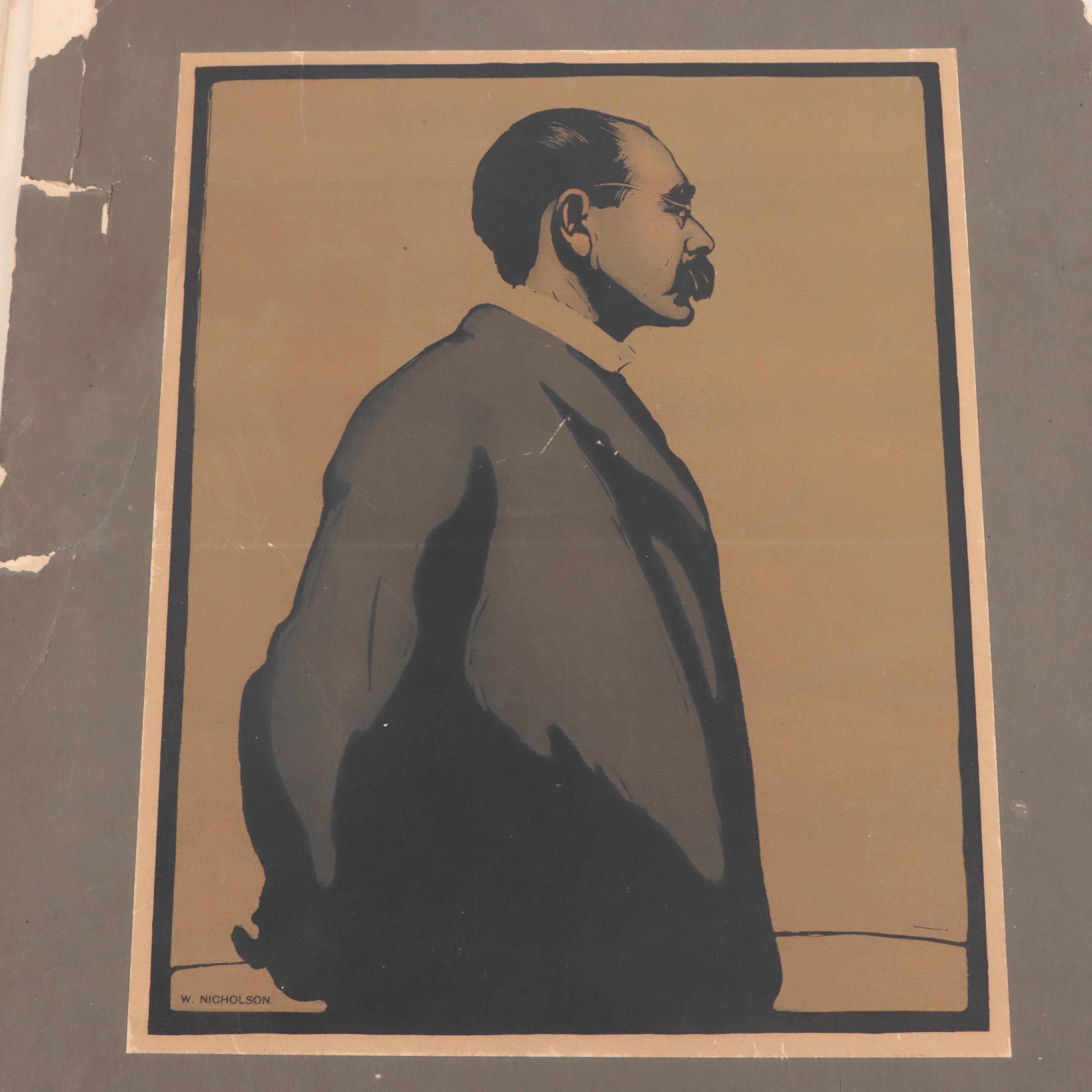 Lithographic Folio After William Nicholson Woodcuts "Twelve Portraits"