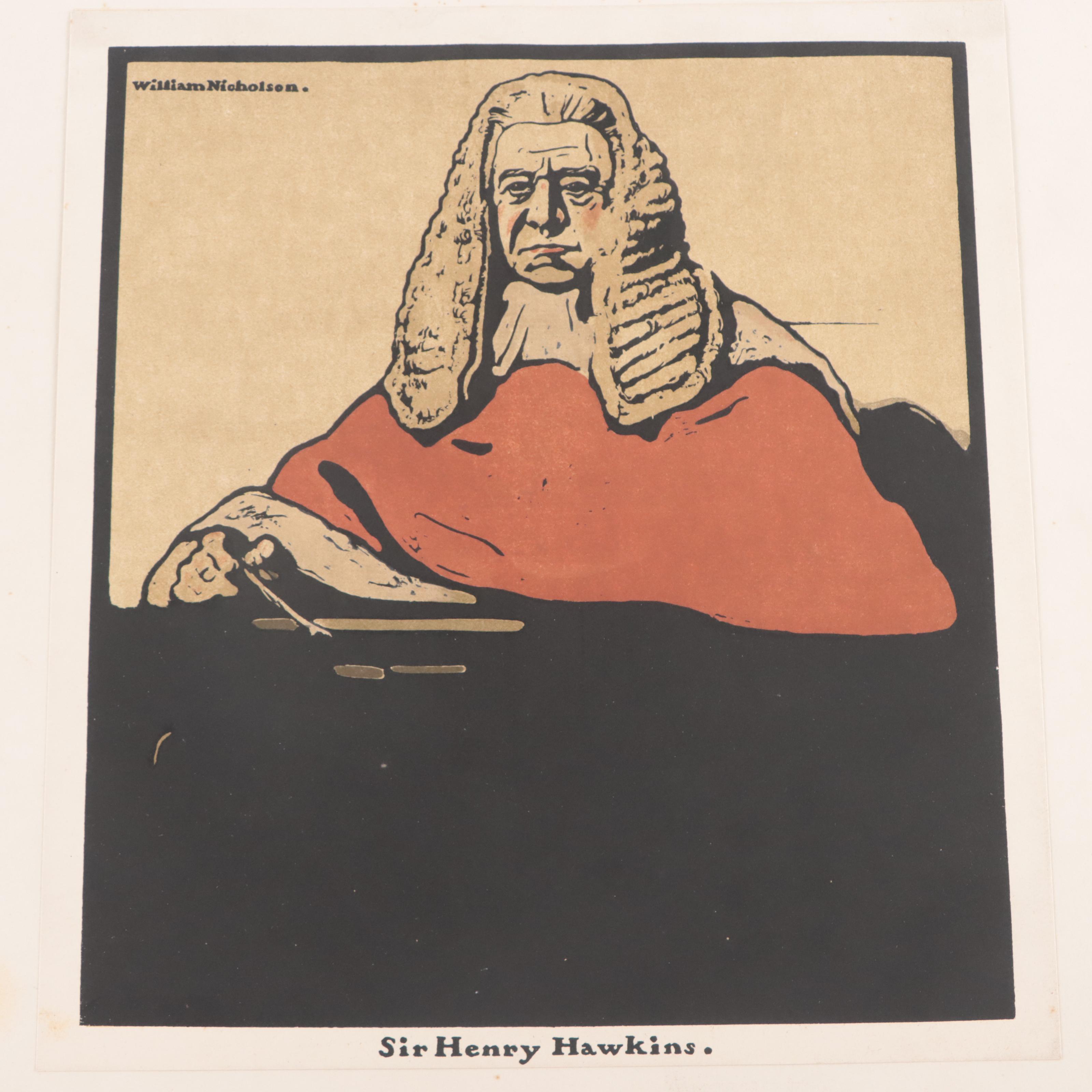 Lithographic Folio After William Nicholson Woodcuts "Twelve Portraits"