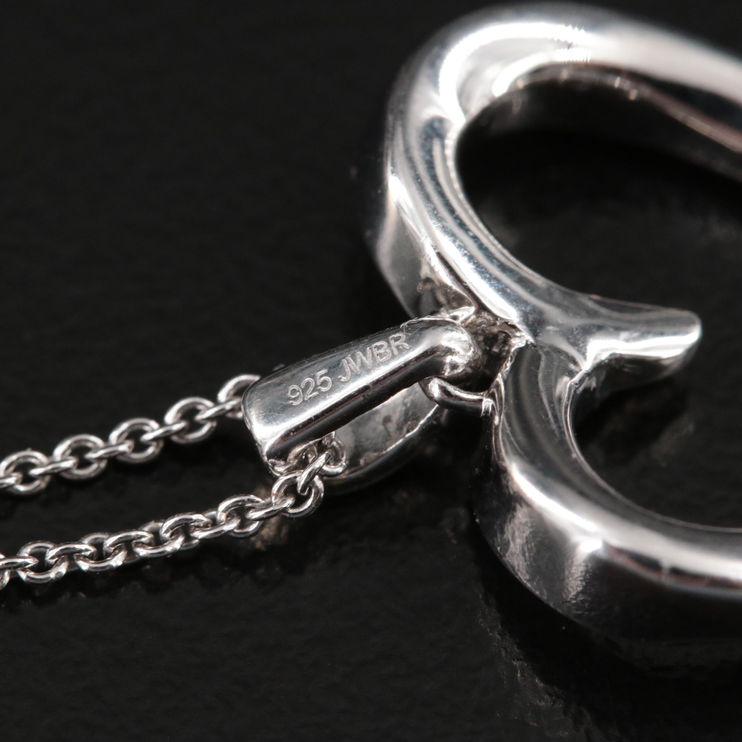 Sterling Diamond Heart Pendant Necklace