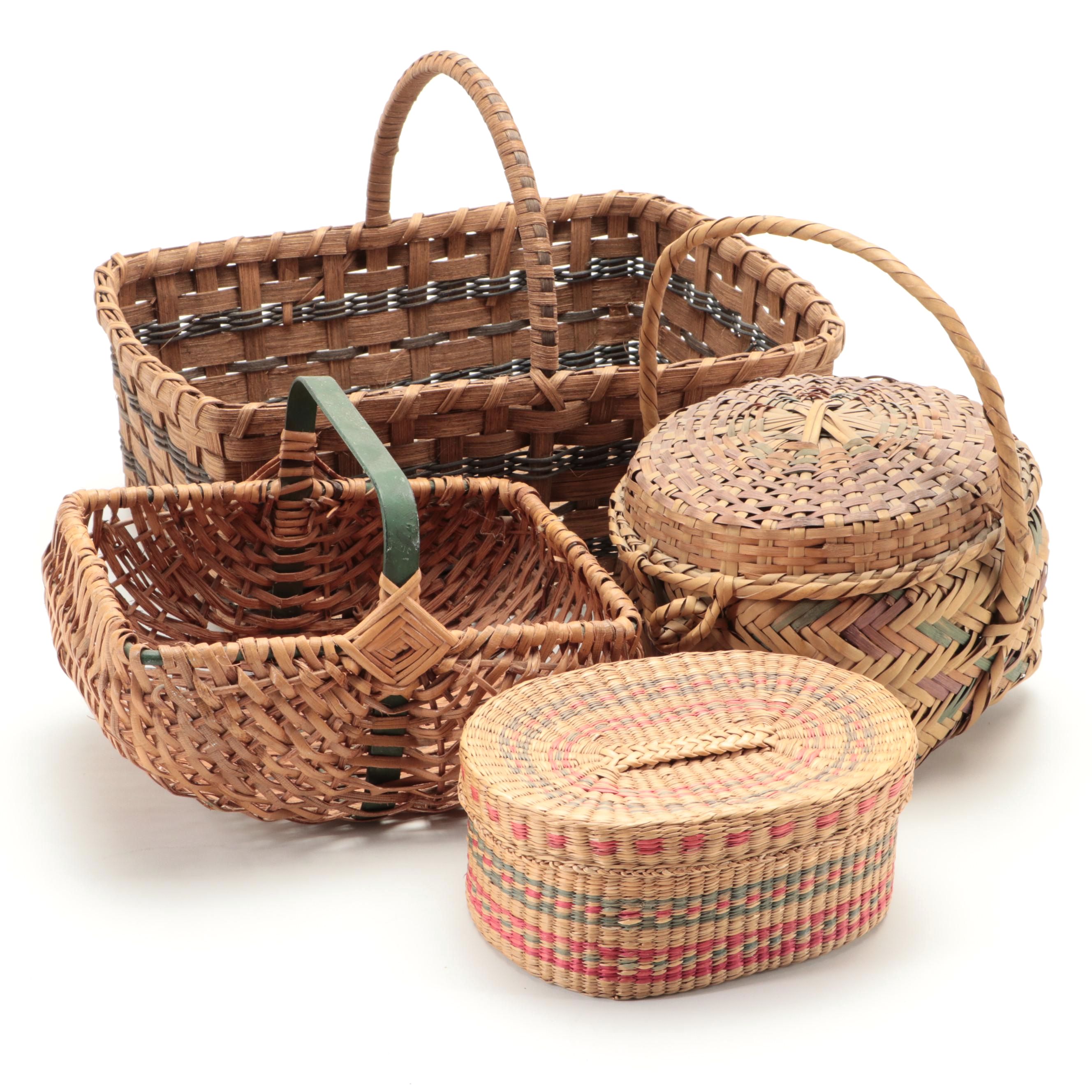 Handmade Woven Baskets, Late 20th Century
