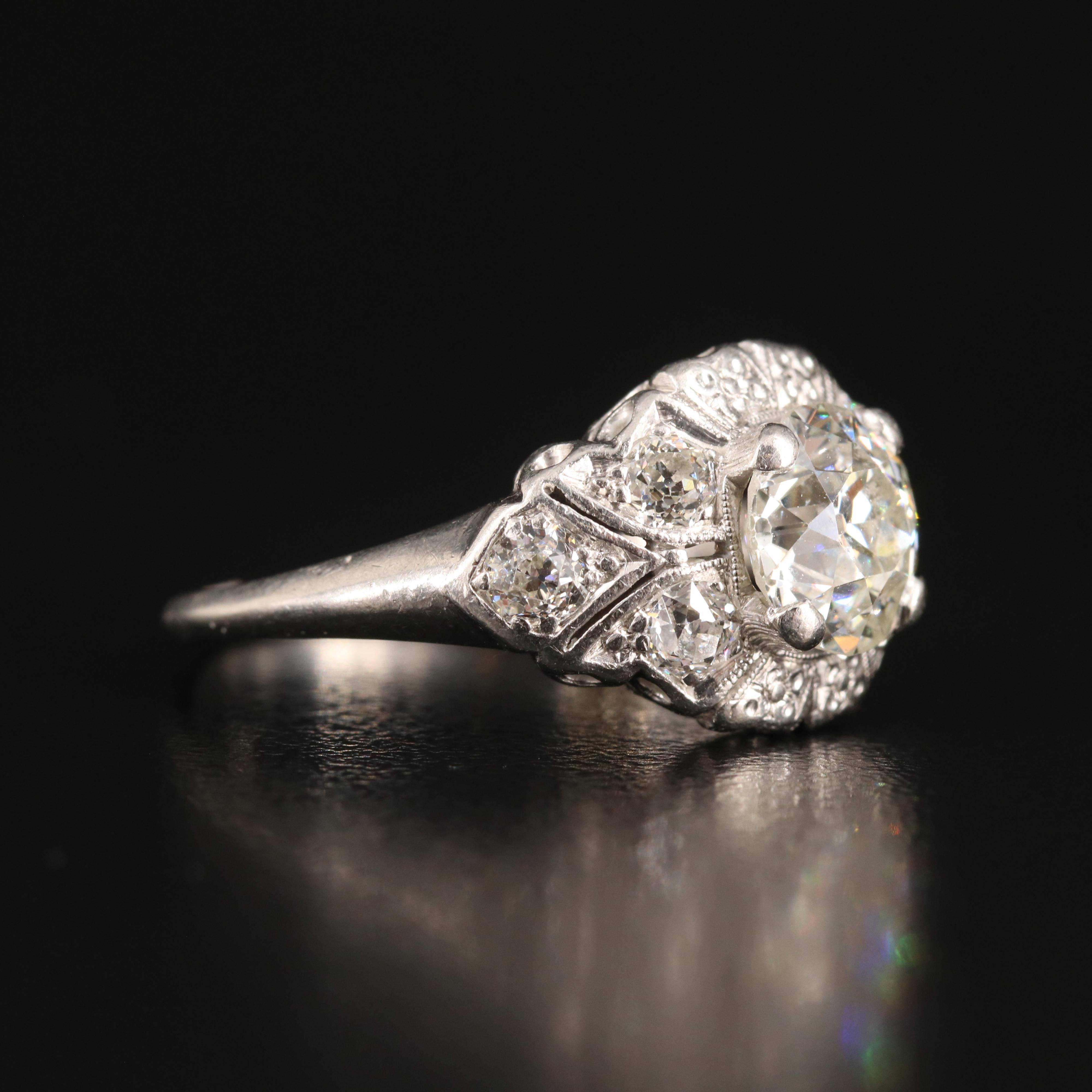 1930s Platinum 2.19 CTW Diamond Ring