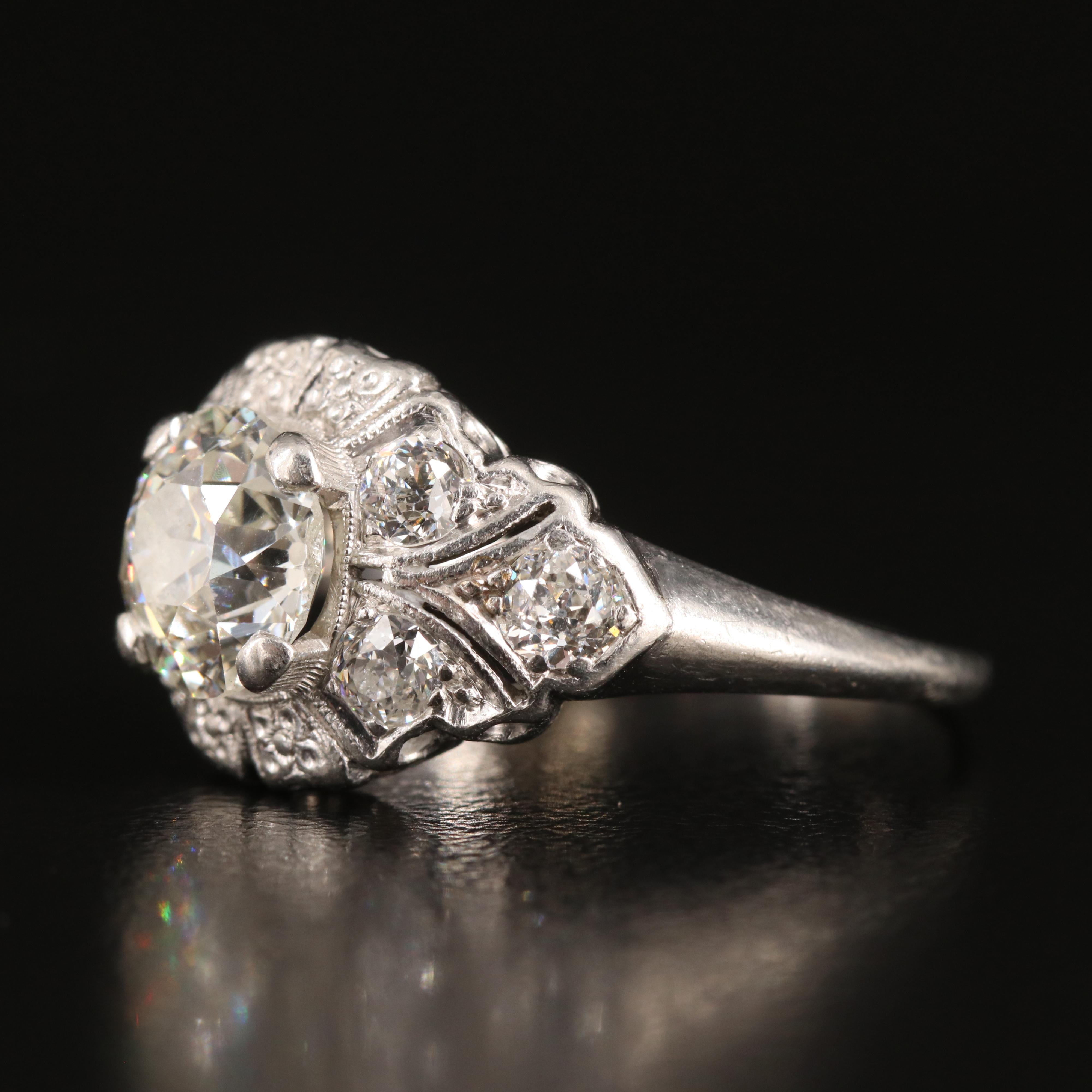1930s Platinum 2.19 CTW Diamond Ring