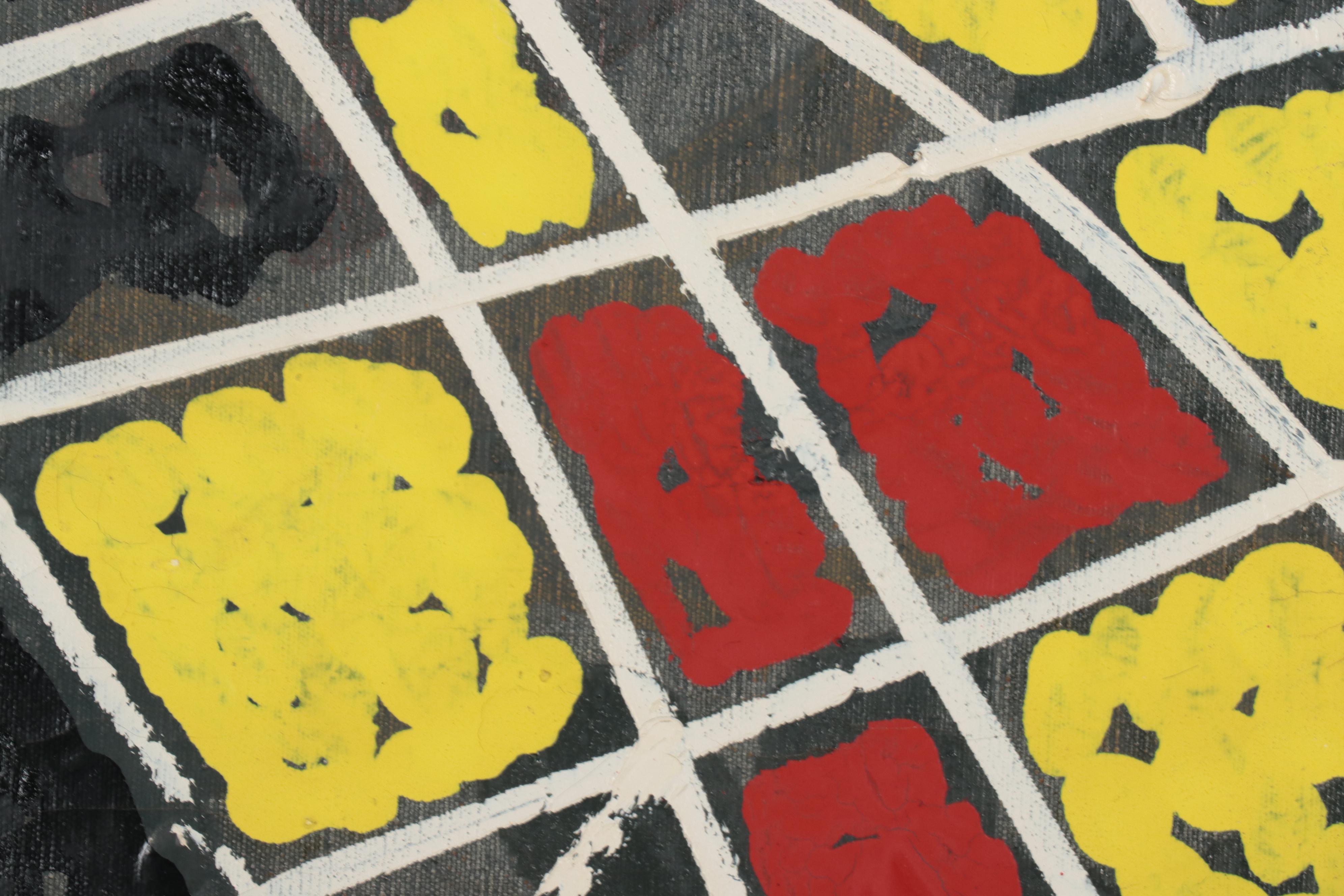 Abstract Non-Objective Oil Painting, Mid-20th Century