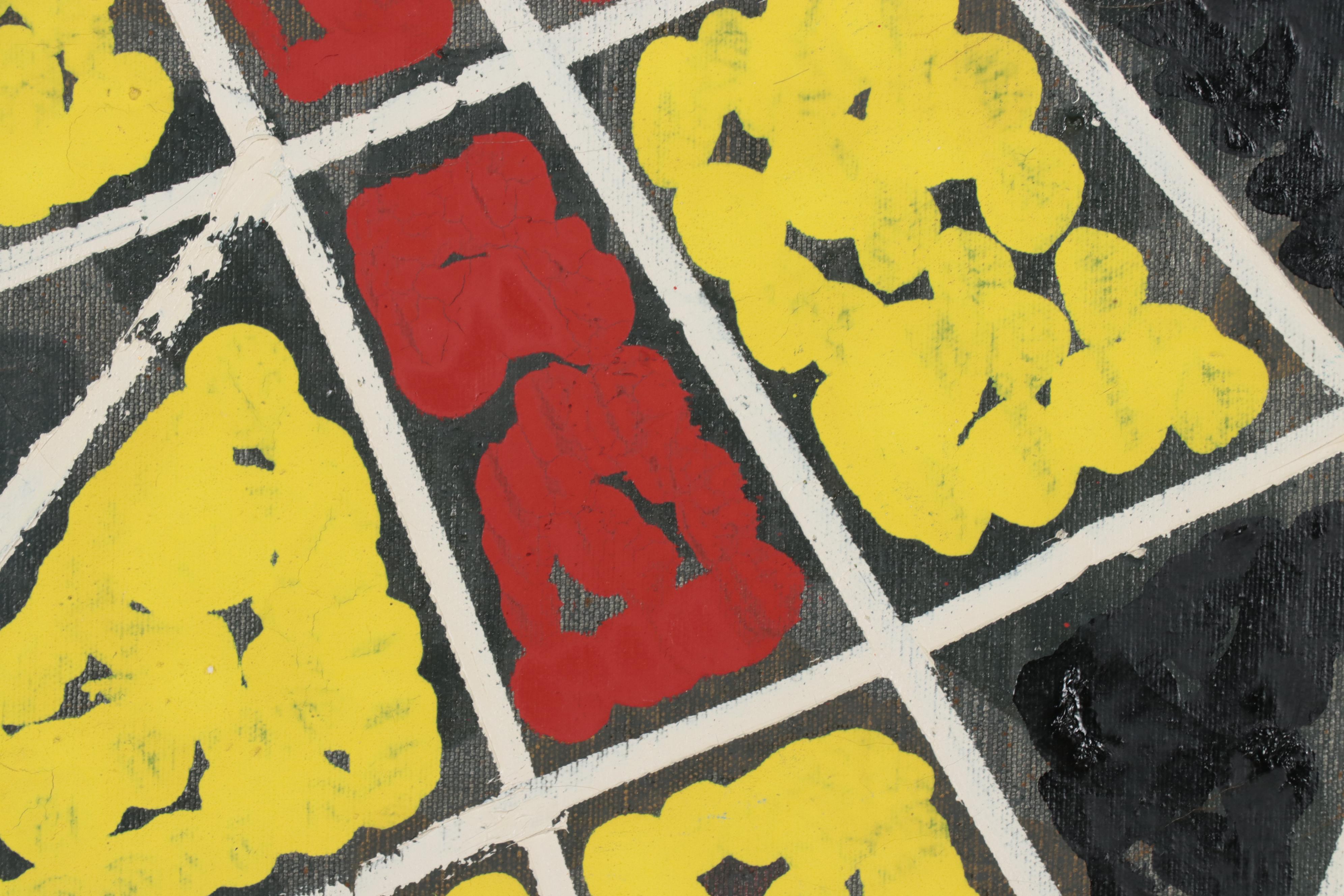 Abstract Non-Objective Oil Painting, Mid-20th Century