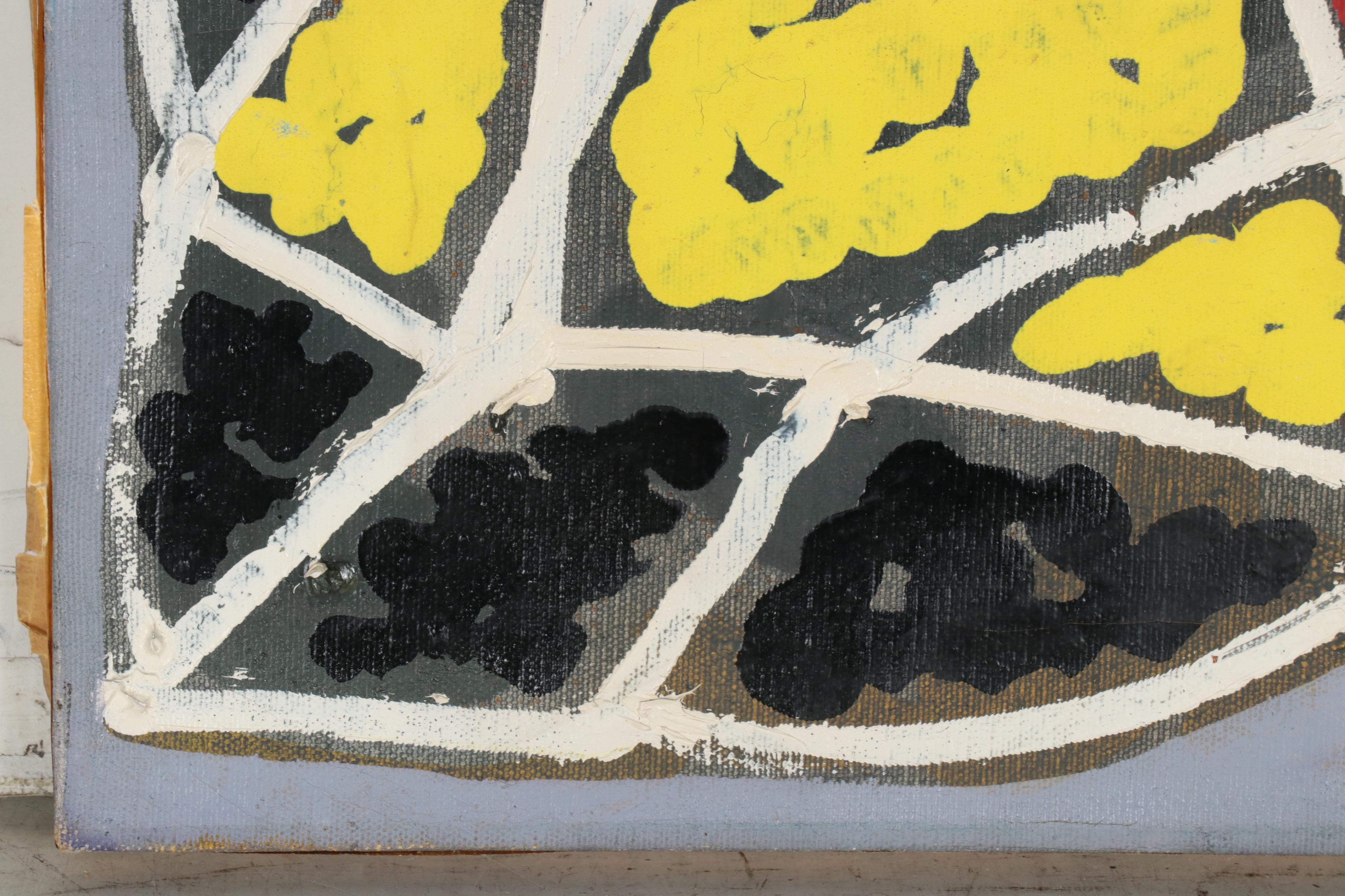 Abstract Non-Objective Oil Painting, Mid-20th Century