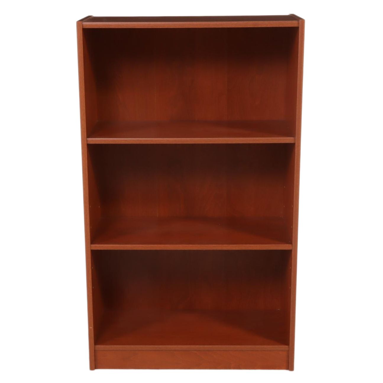 Cherrywood-Grained Laminate Three-Shelf Bookcase