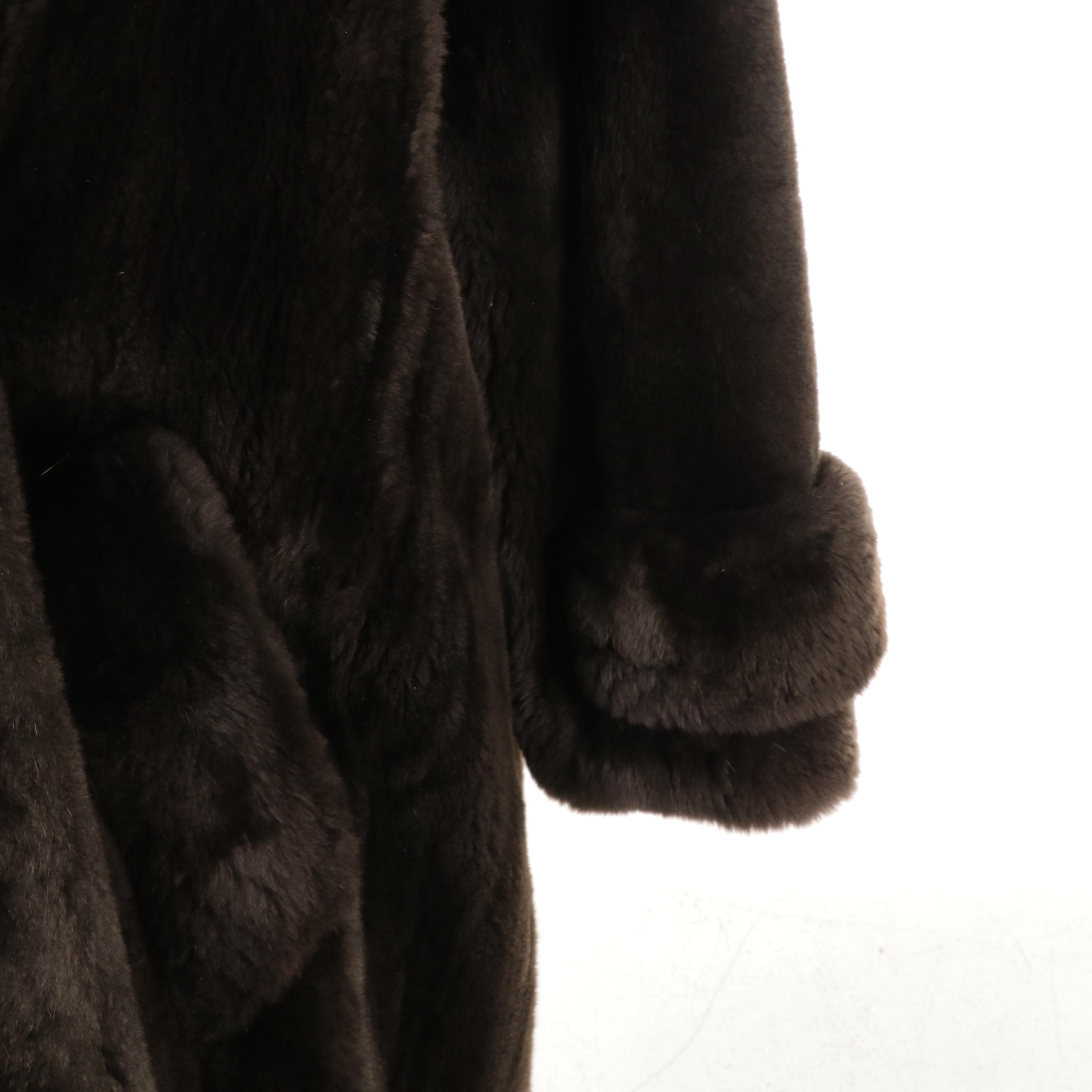Sheared Beaver Fur Coat by Calvin Klein