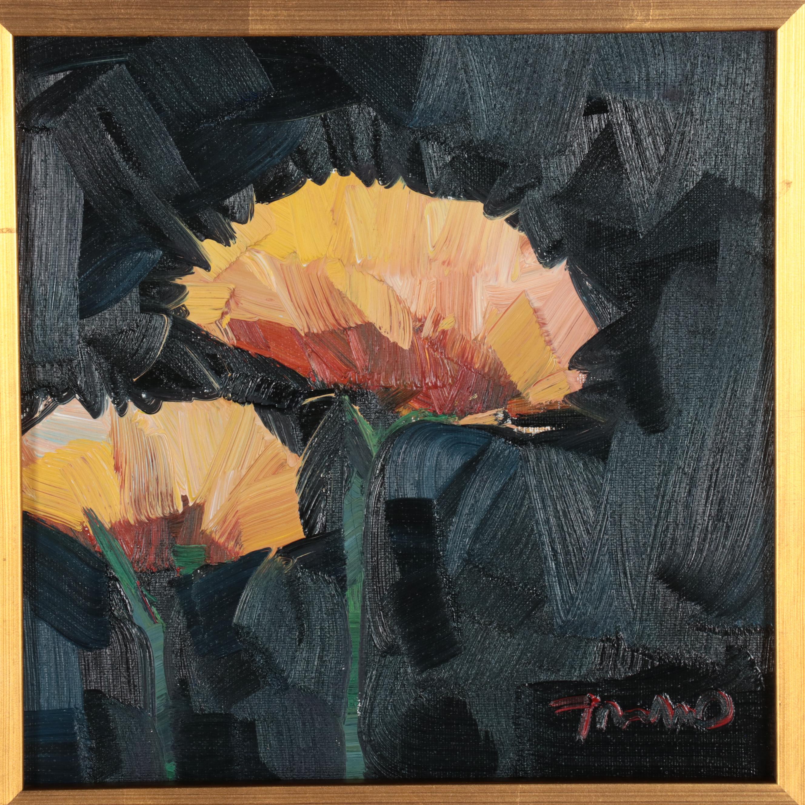 Jose Trujillo Oil Painting "Yellow Flowers," 2022