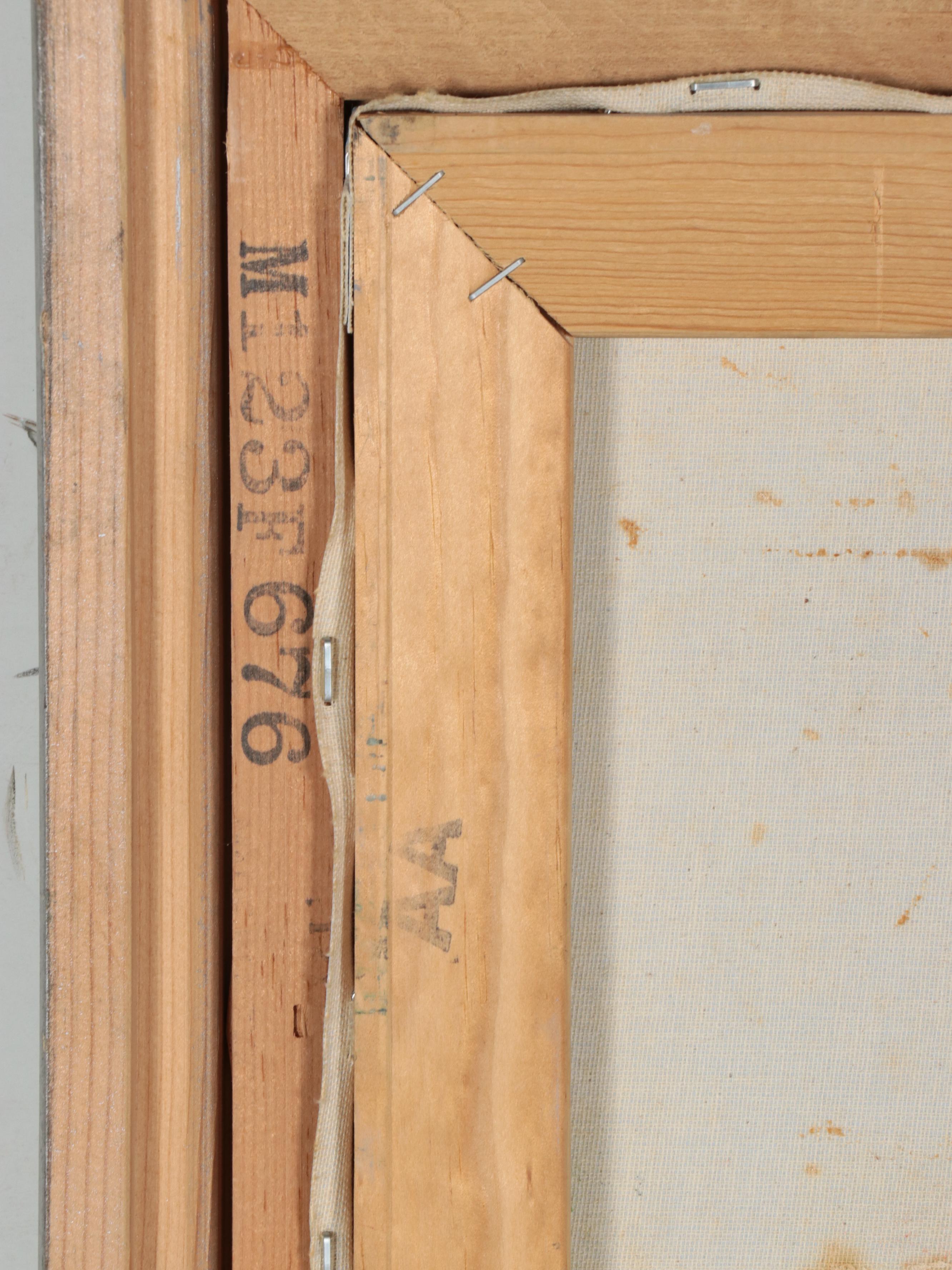 K. Wallis Oil Painting of Coastal Architecture, Late 20th Century