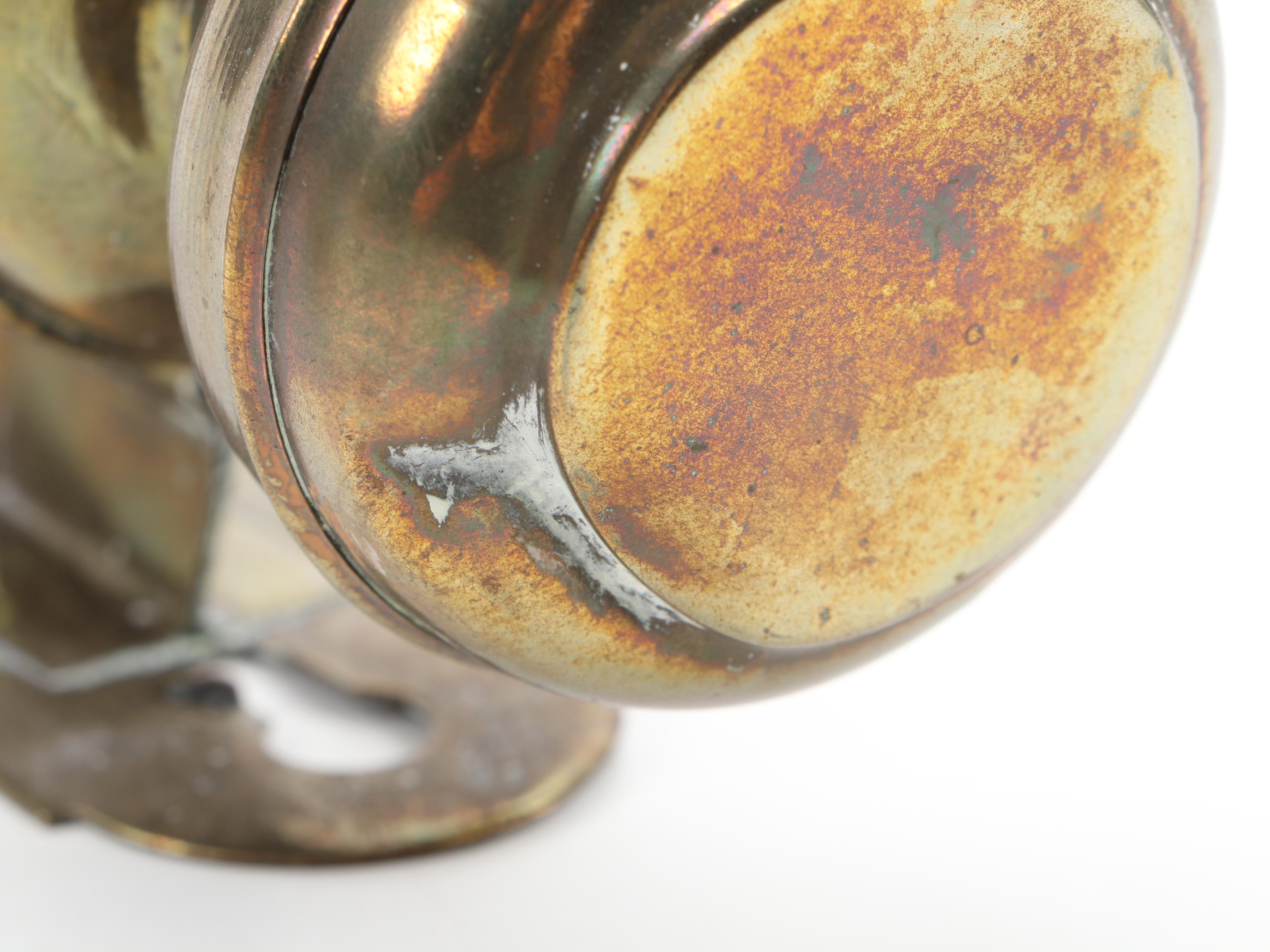 Pair of Great Western Railway Passageway Brass Wall Candle Sconces, Antique