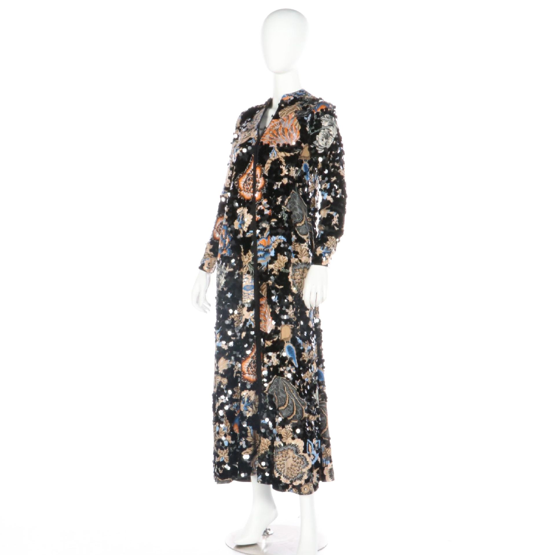 Tory Burch Agnes Sequin Paillettes Floral Print Maxi Dress, New with Tag