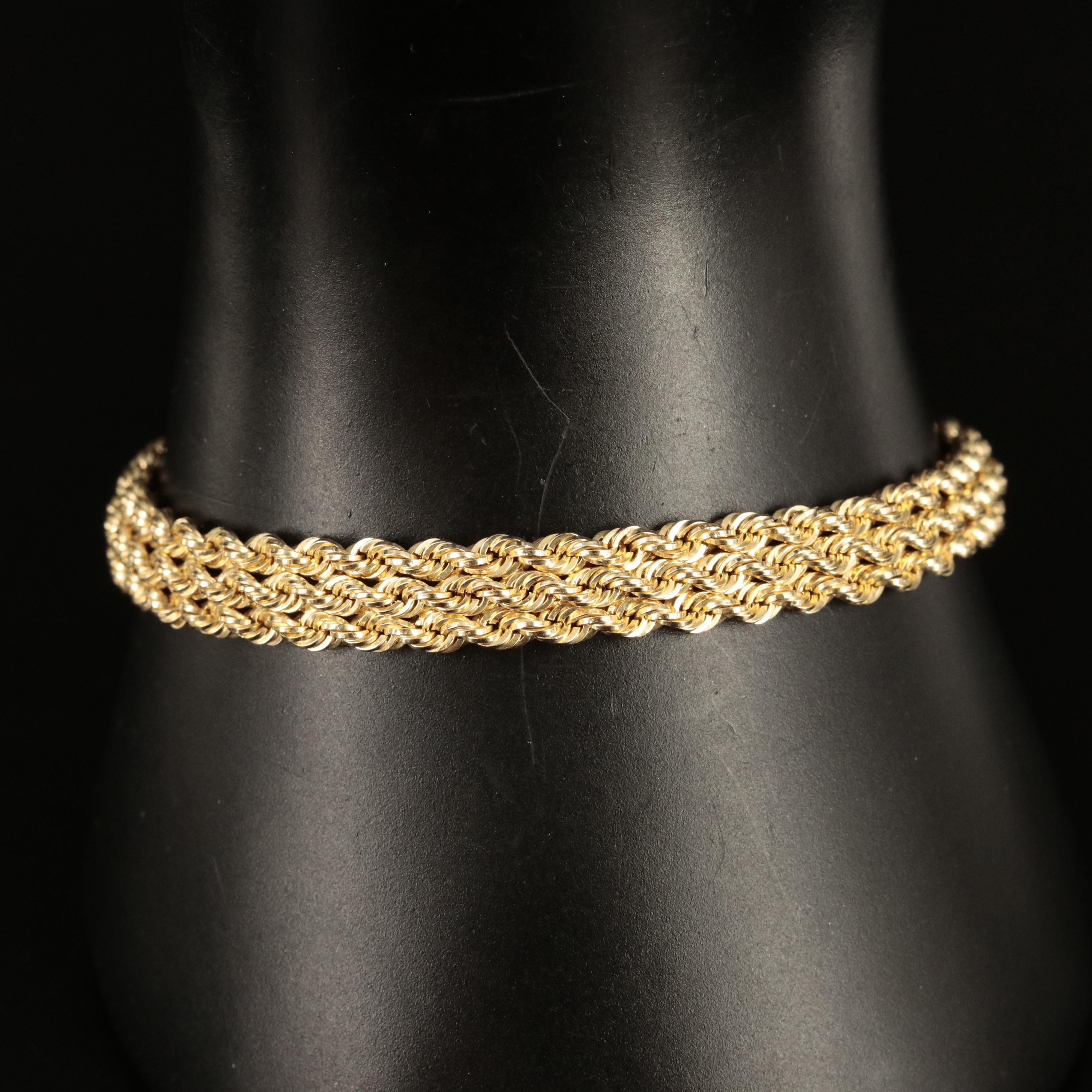 Michael Anthony 14K Braided Rope Chain Bracelet