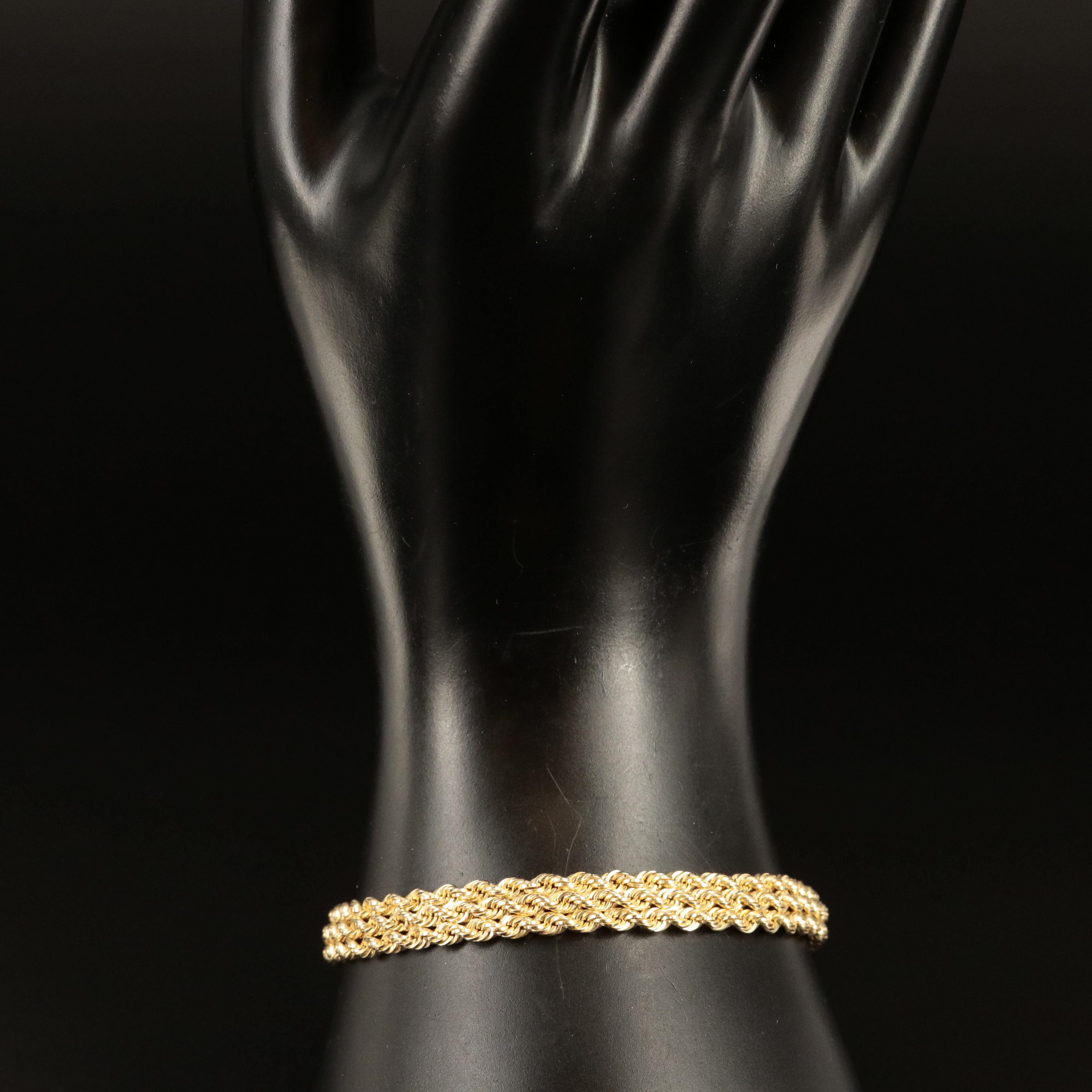 Michael Anthony 14K Braided Rope Chain Bracelet