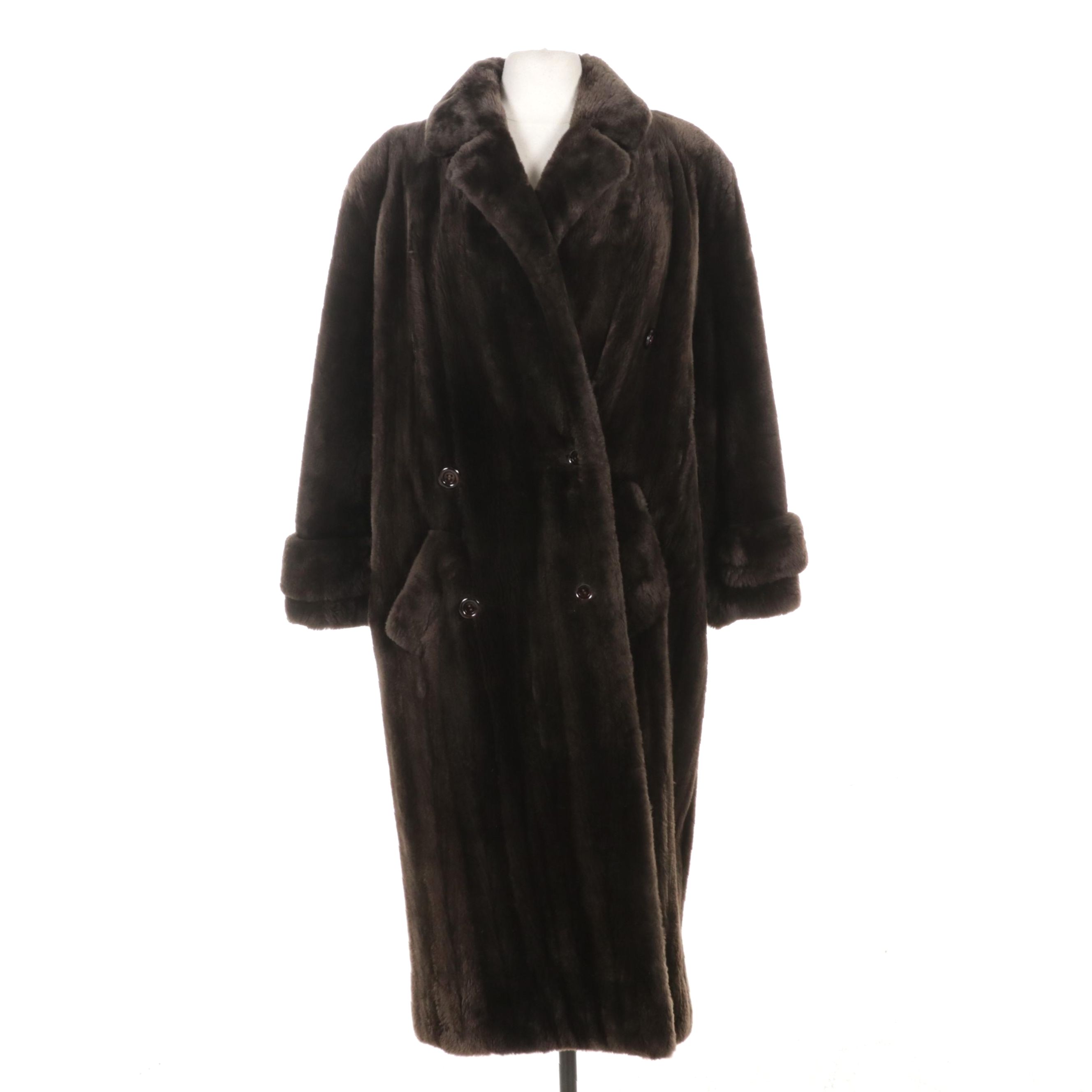 Sheared Beaver Fur Coat by Calvin Klein