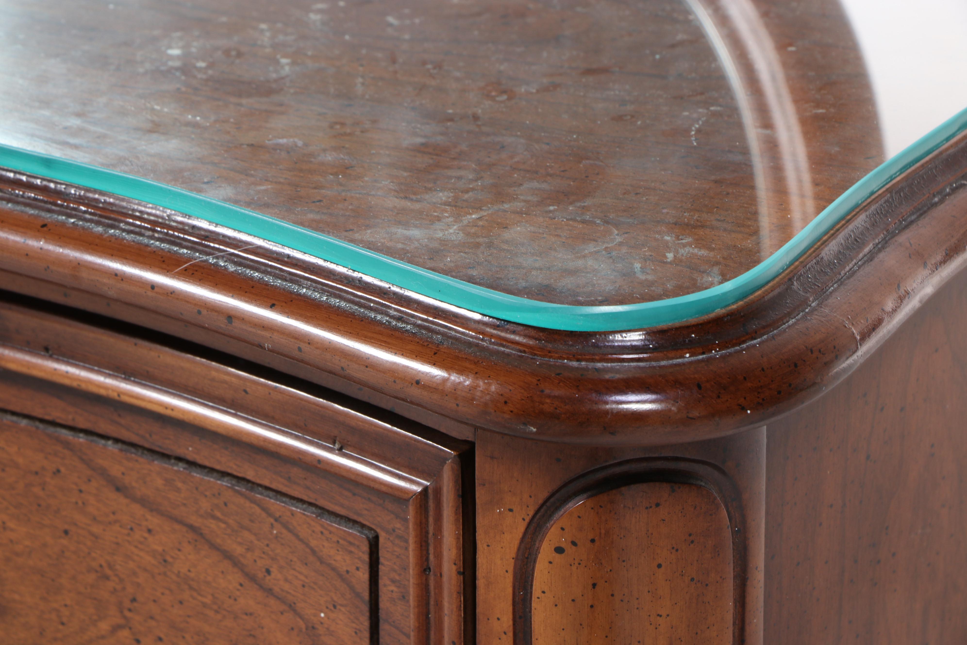 Dixie French Provincial Style Fruitwood-Stained Nine-Drawer Dresser