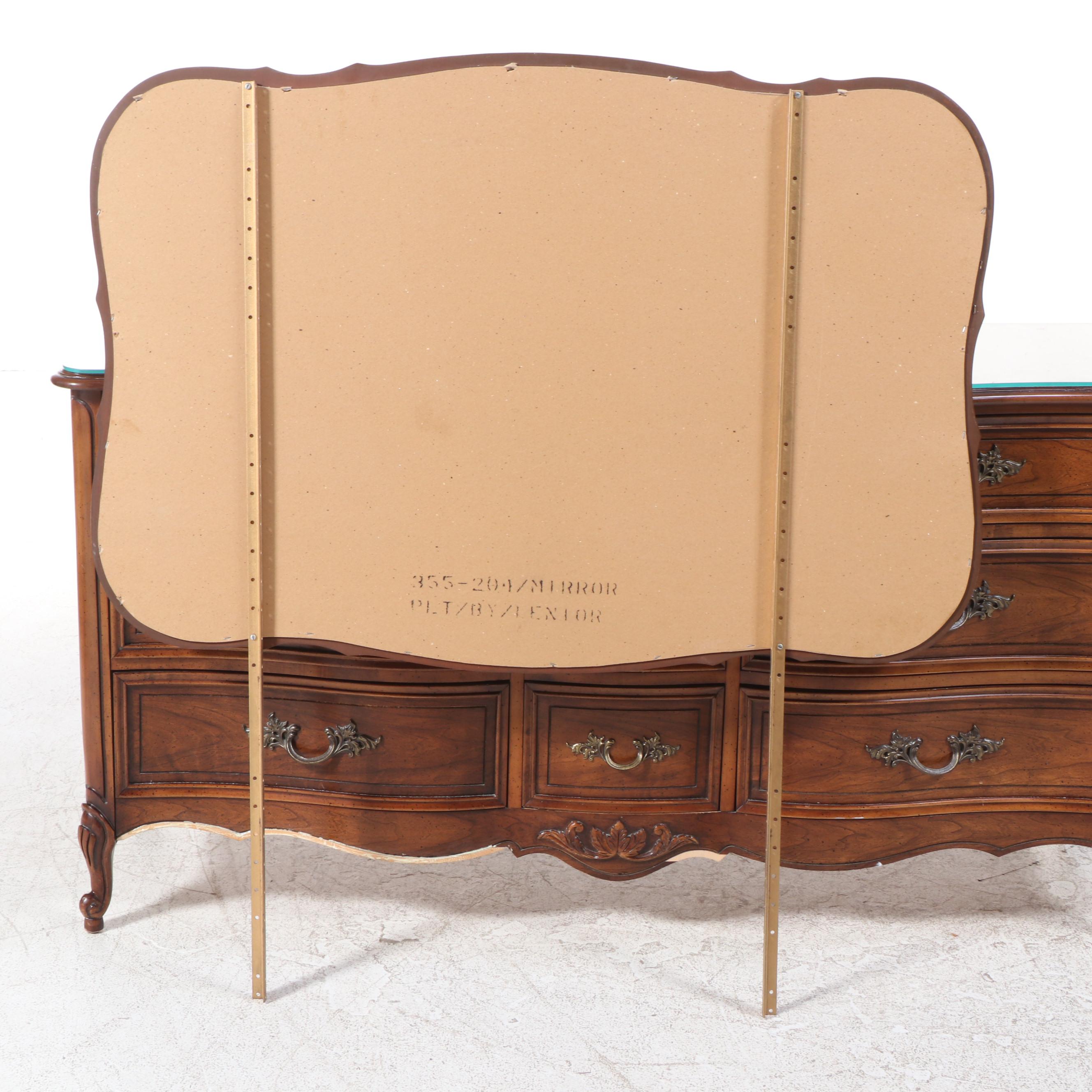 Dixie French Provincial Style Fruitwood-Stained Nine-Drawer Dresser