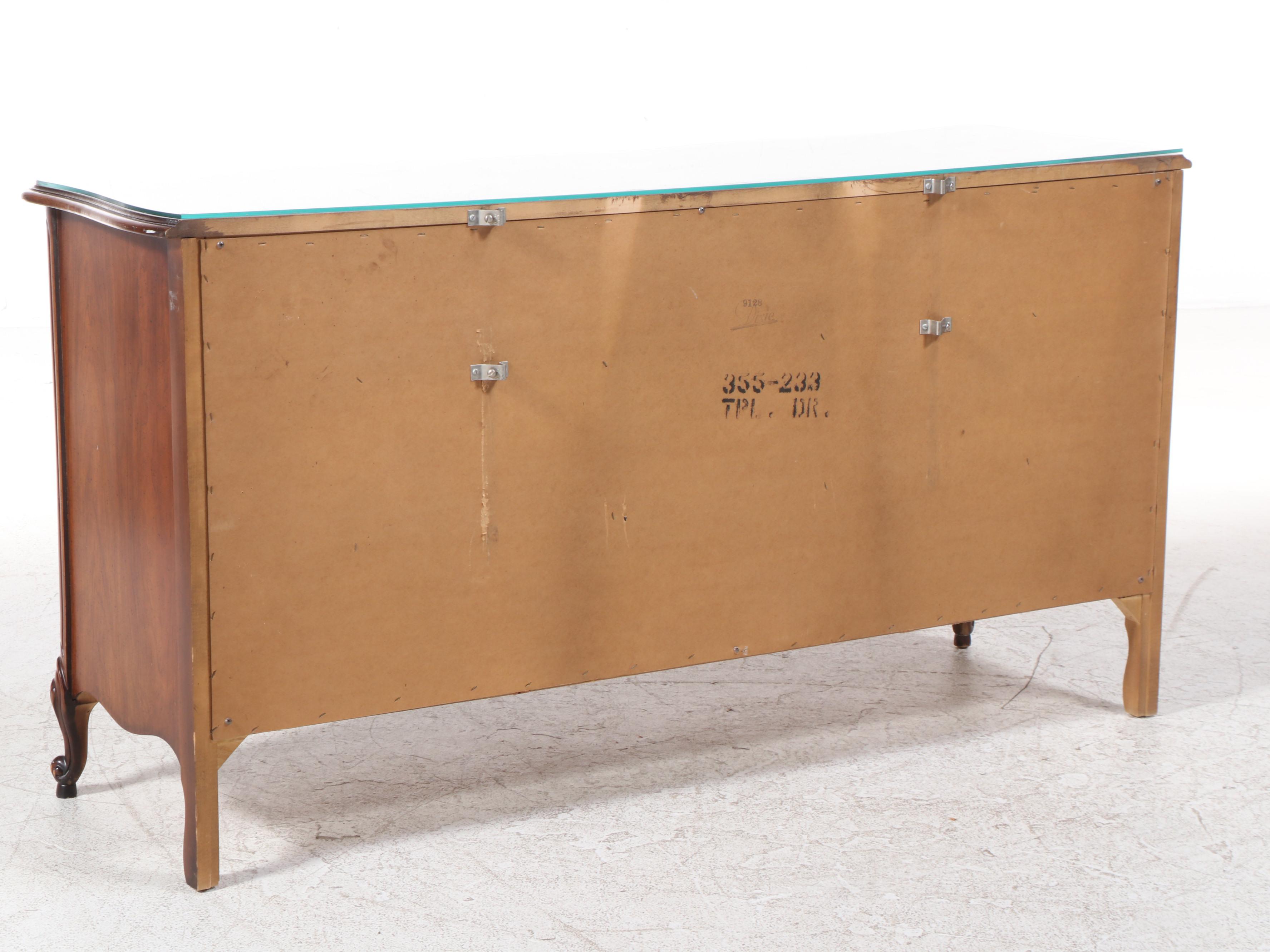 Dixie French Provincial Style Fruitwood-Stained Nine-Drawer Dresser