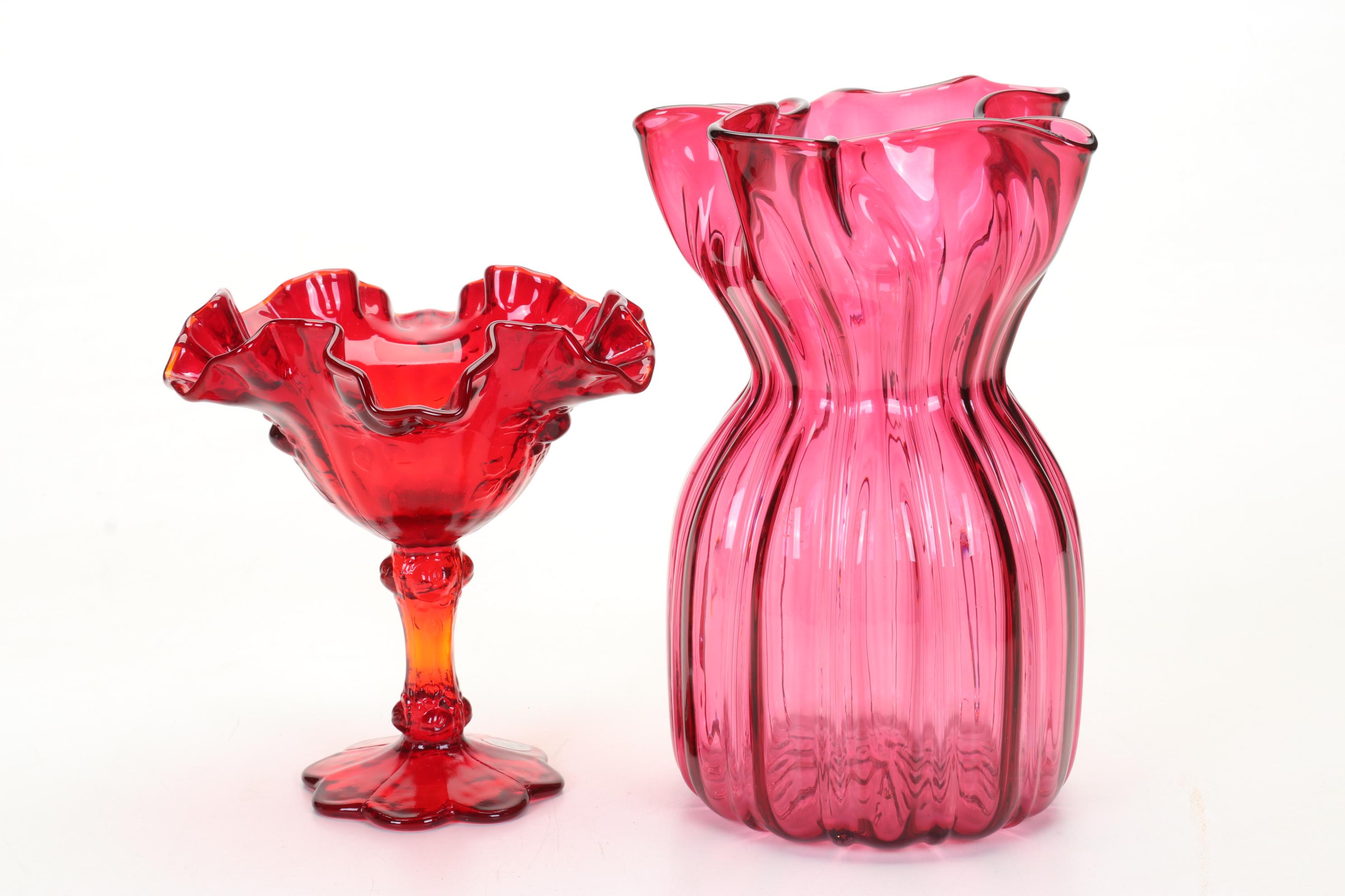 Ruby Red & Cranberry Glass Featuring Fenton, Anchor Hocking, & More Dinnerware