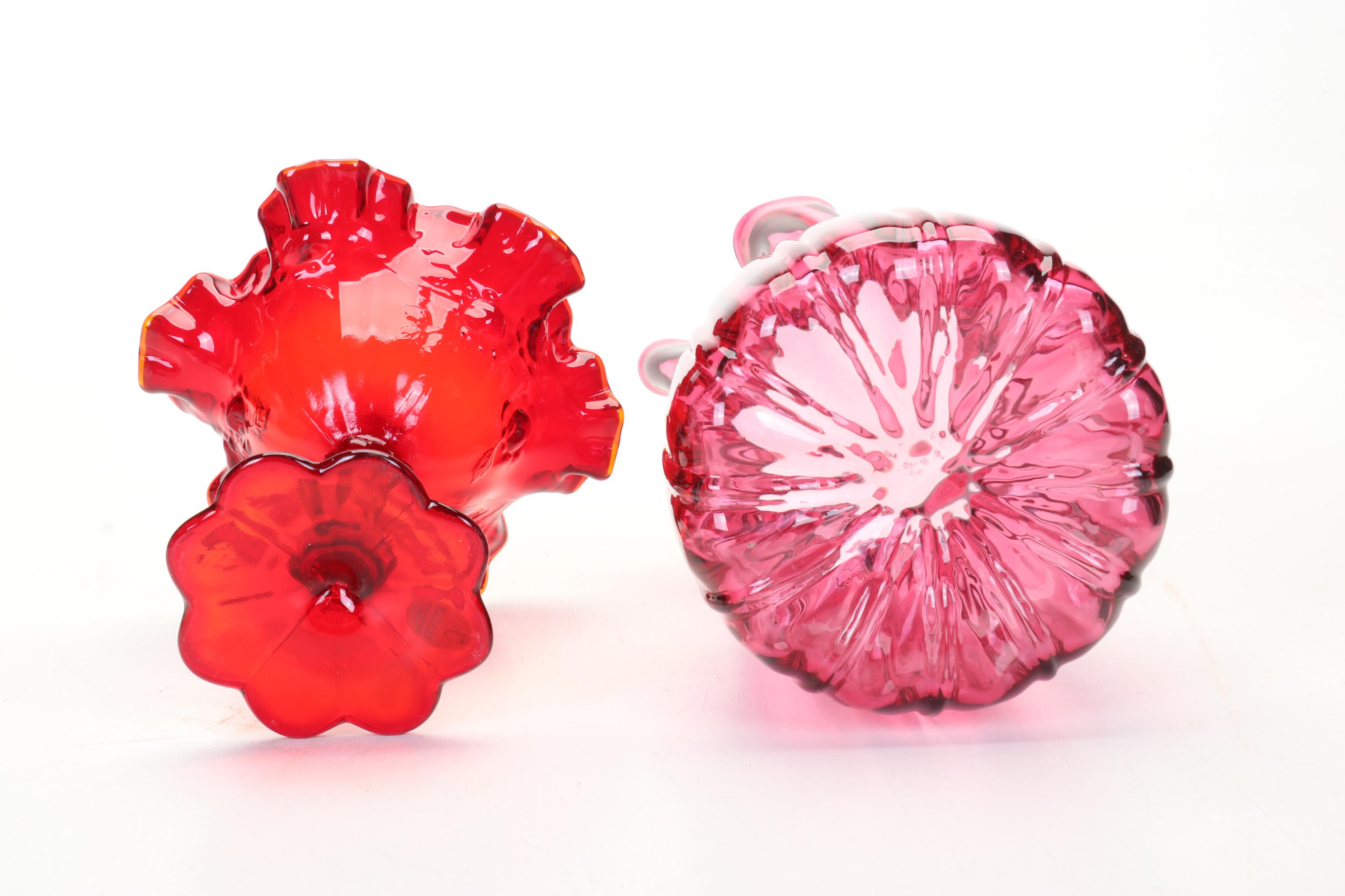 Ruby Red & Cranberry Glass Featuring Fenton, Anchor Hocking, & More Dinnerware