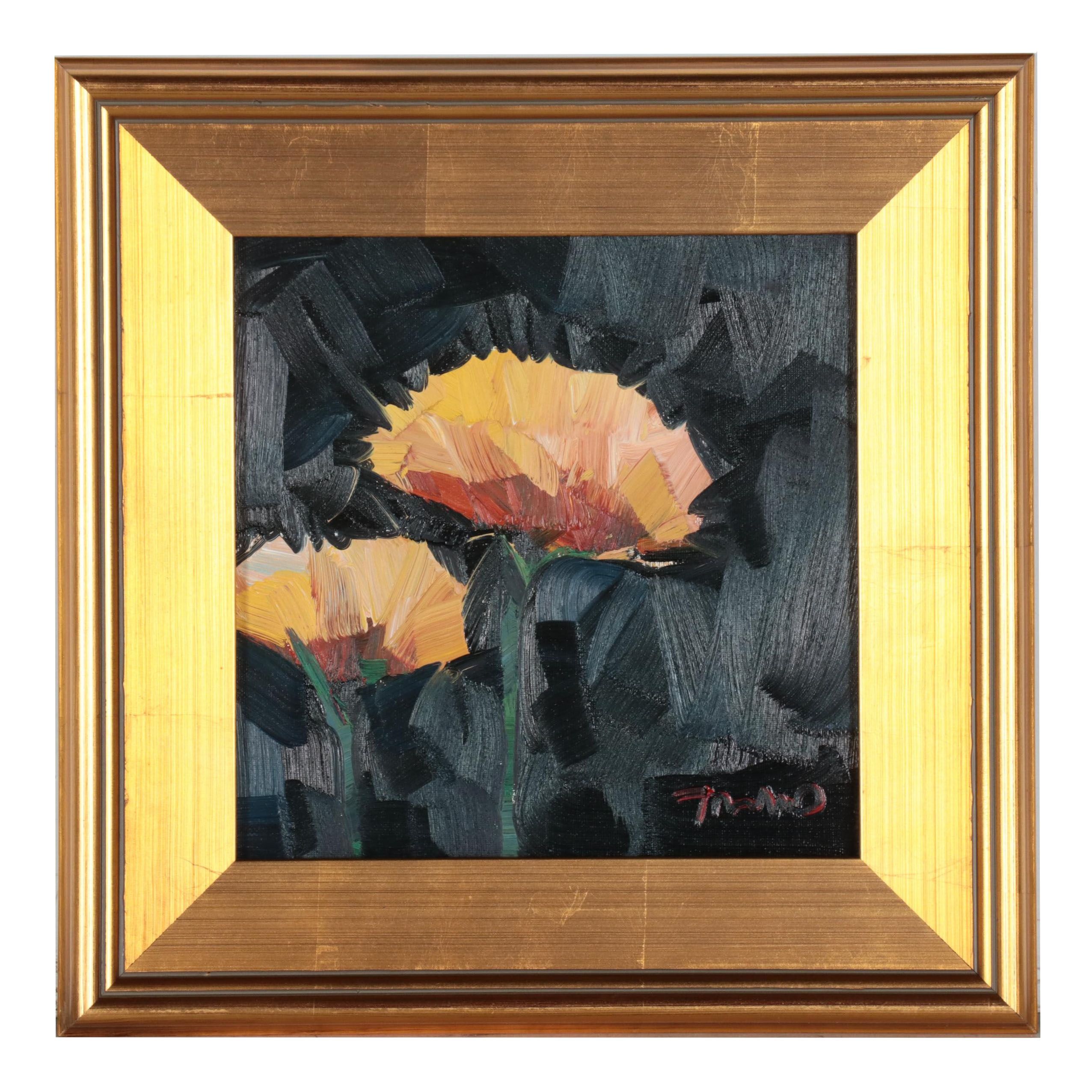 Jose Trujillo Oil Painting "Yellow Flowers," 2022