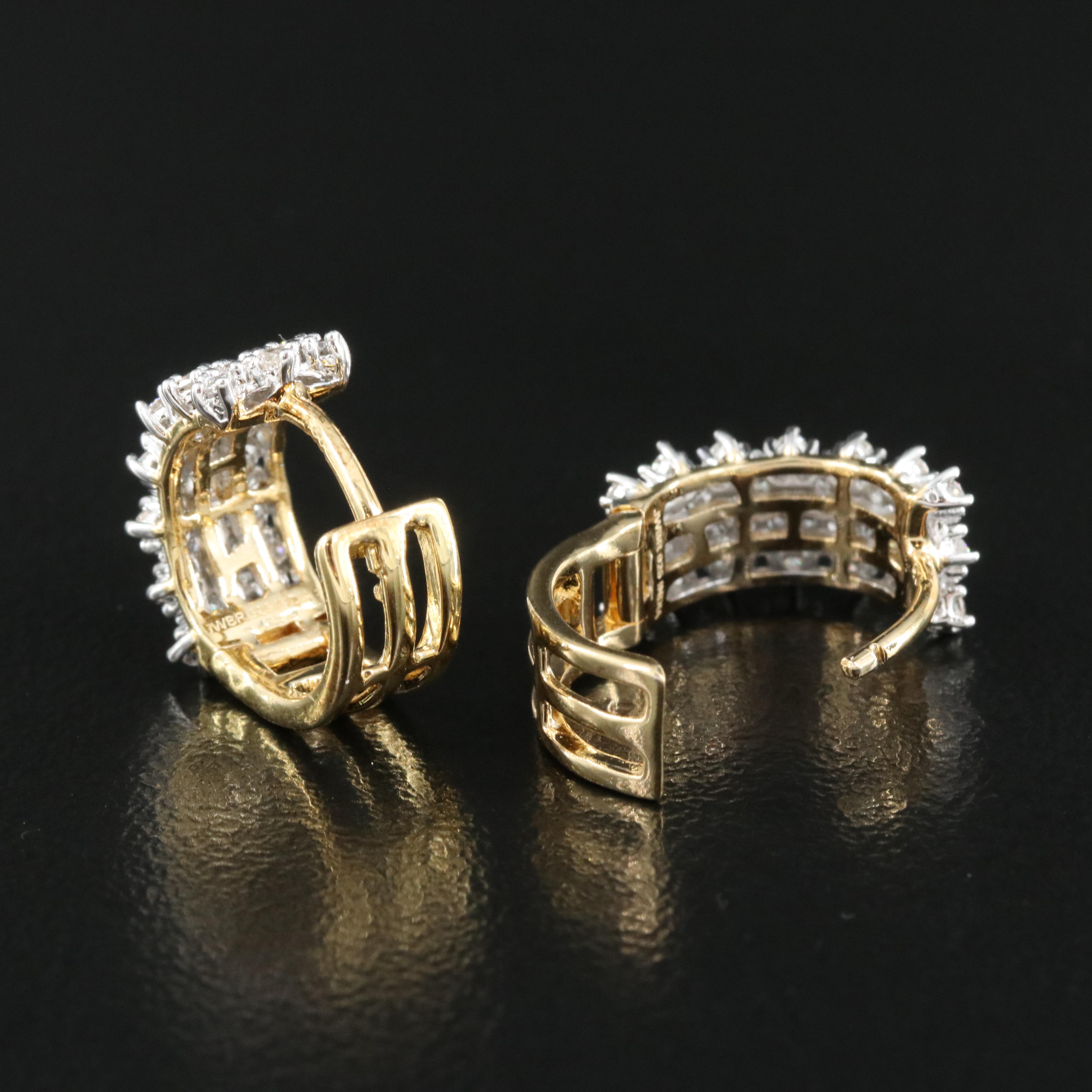 Sterling Diamond Small Hoop Earrings