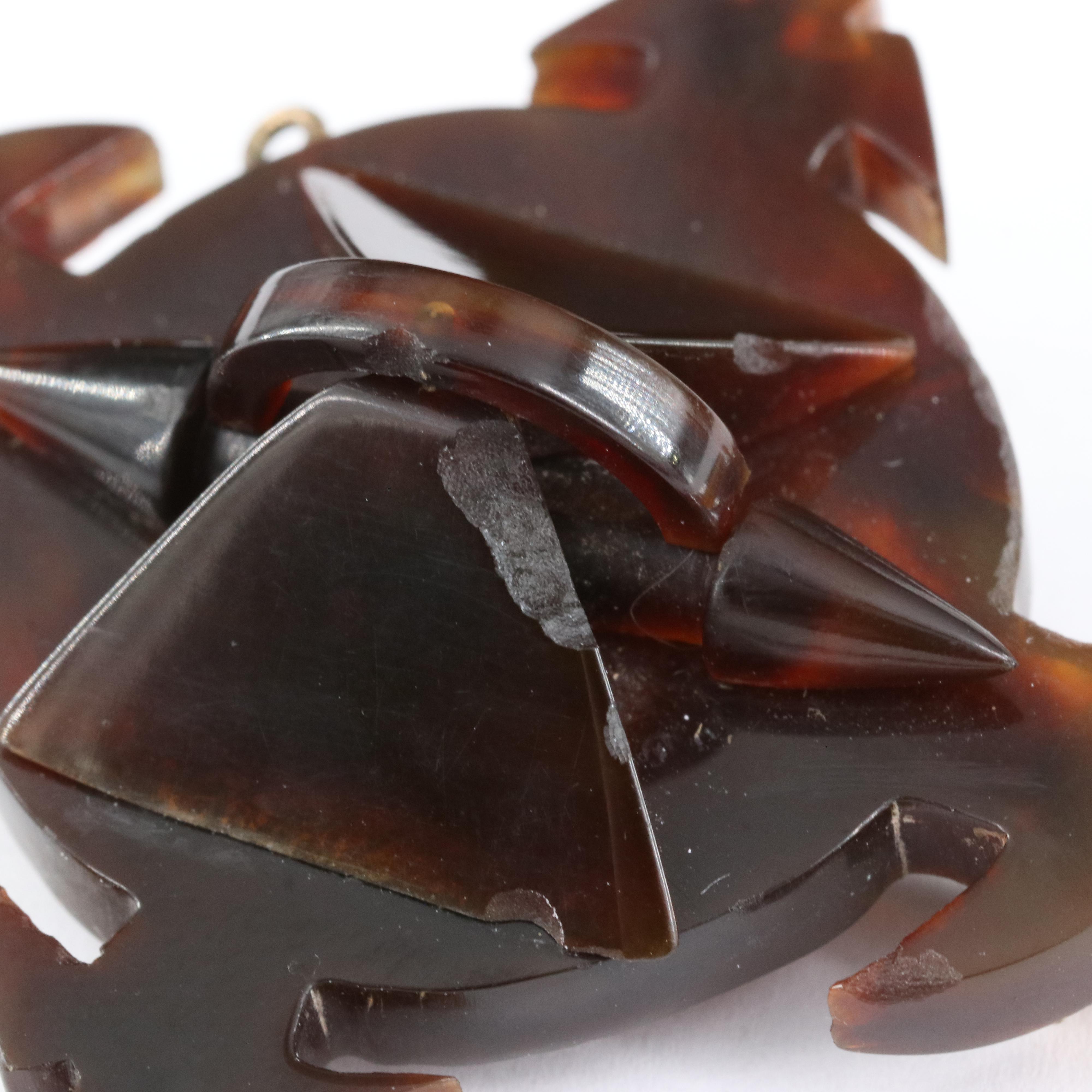 Victorian Brooches Including Coral and Tortoise Shell