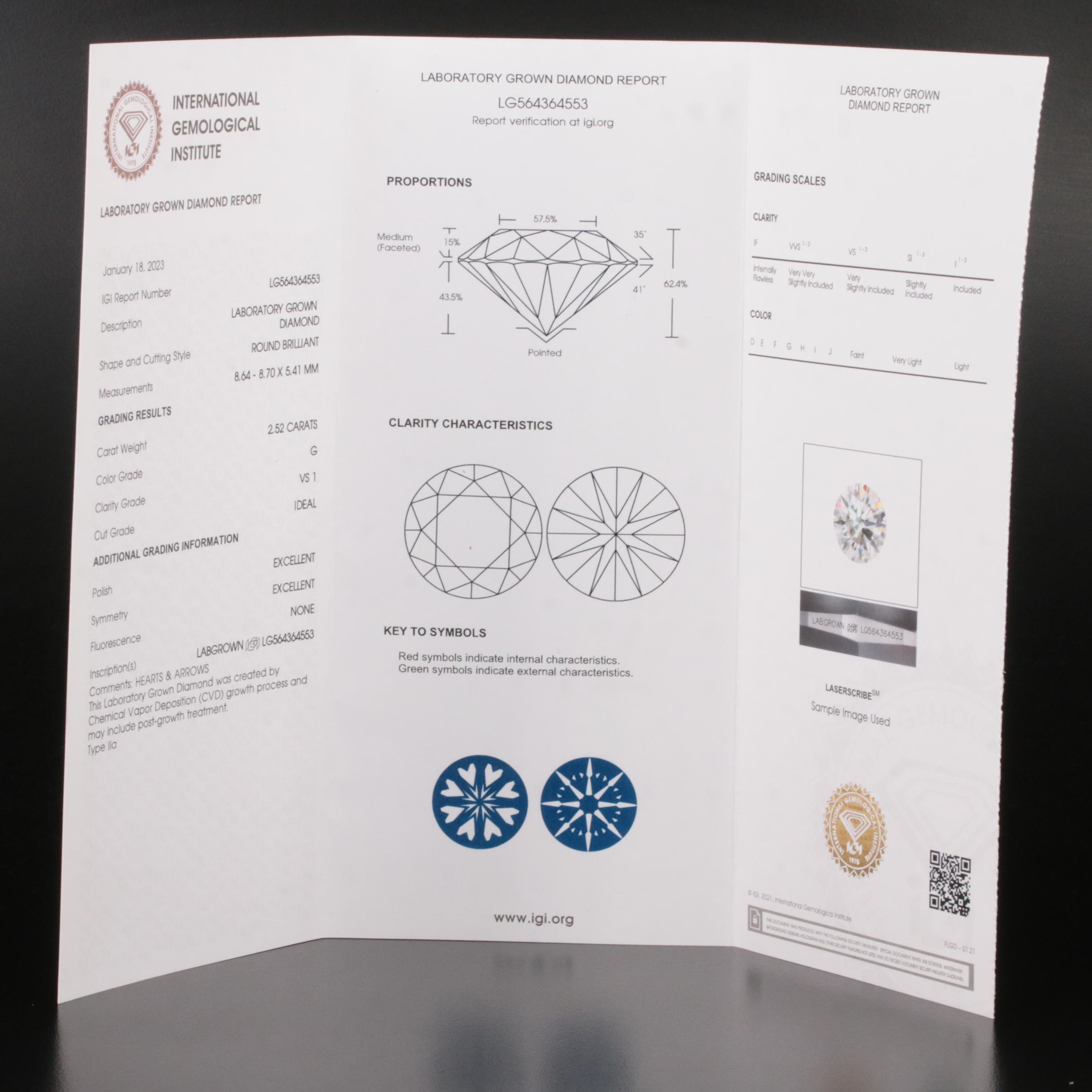 14K Rose Gold 2.74 CTW Lab Grown Diamond Twist Shoulder Ring with IGI Report