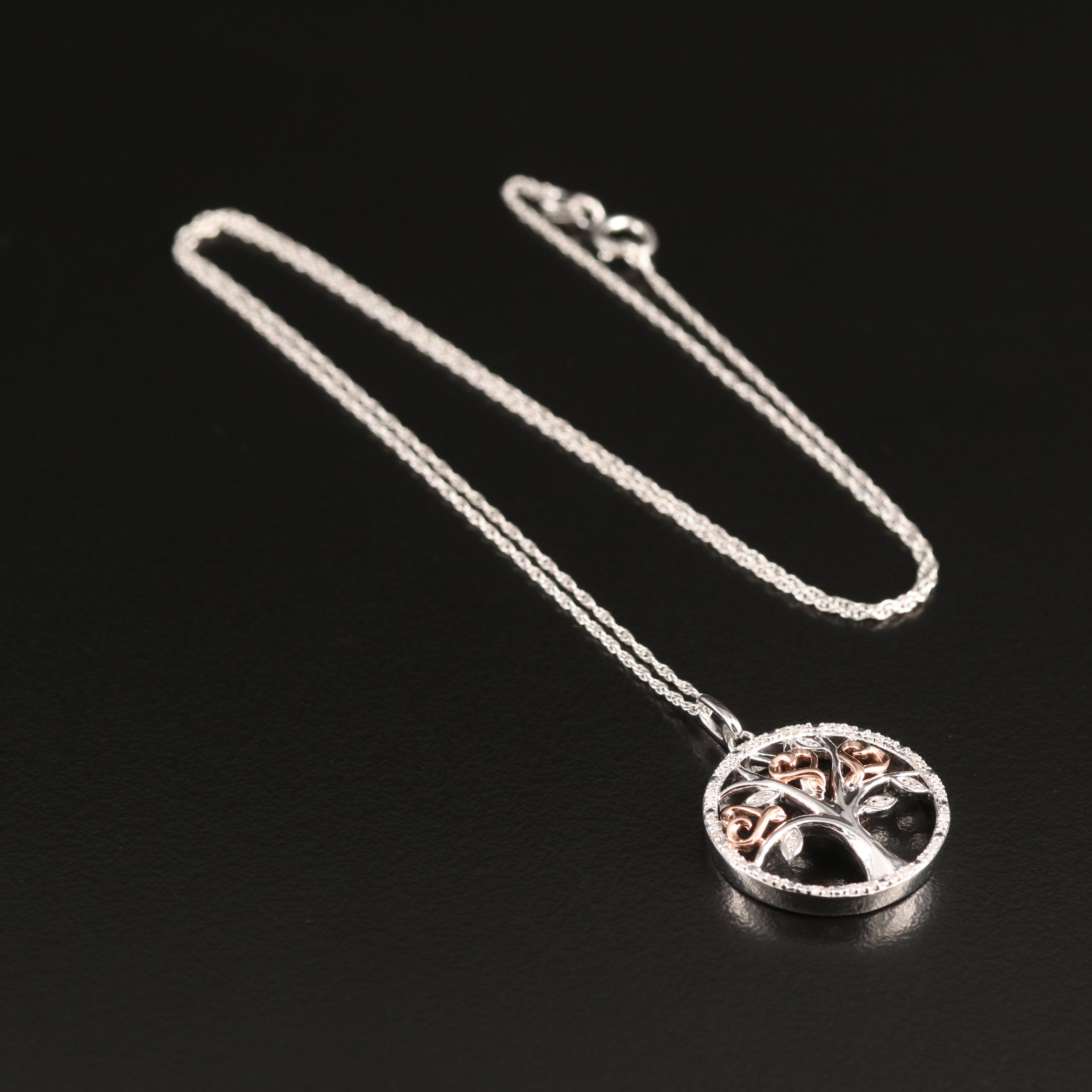 Sterling Diamond Tree of Life Necklace