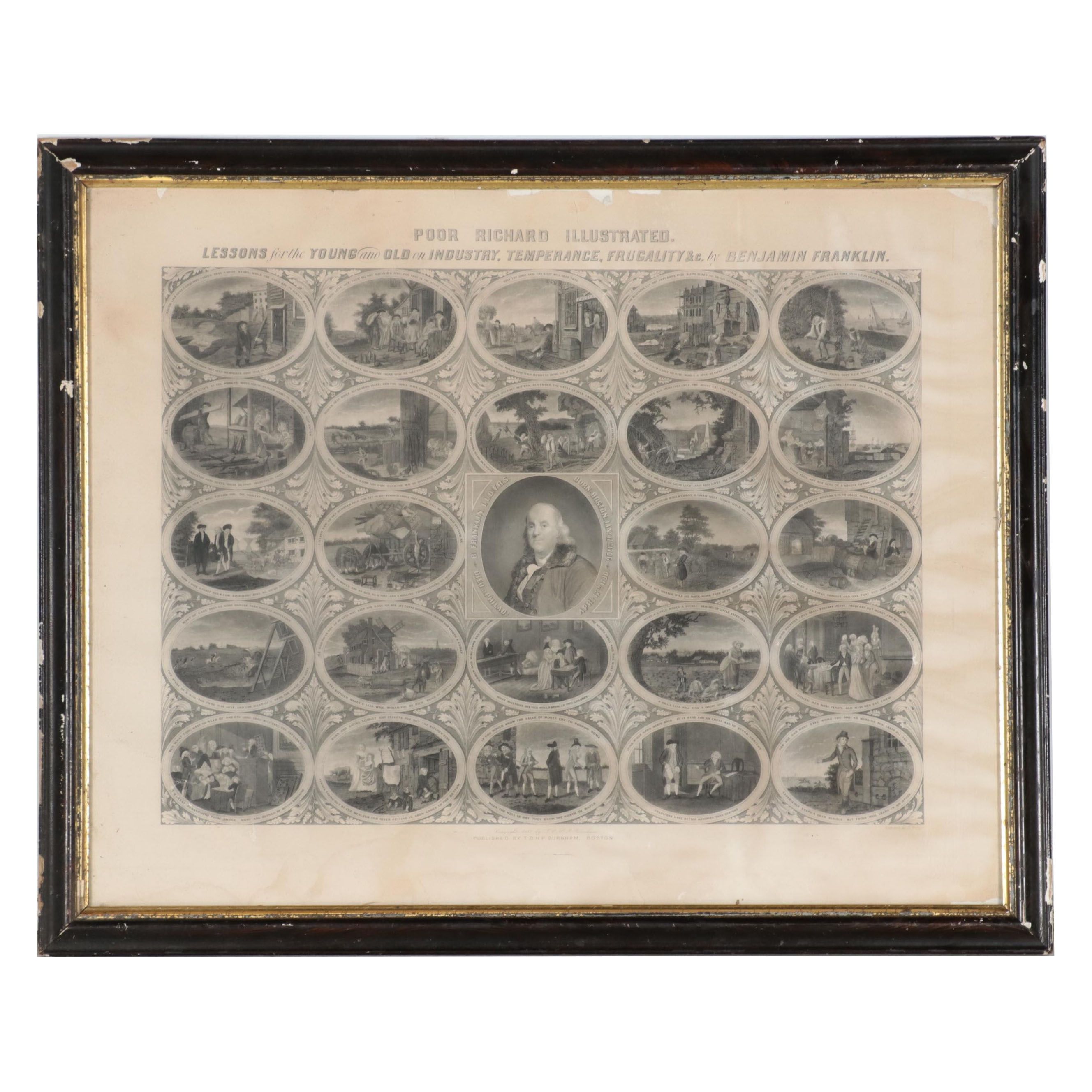 Engraving After Oliver Pelton of Poor Richard Illustrated