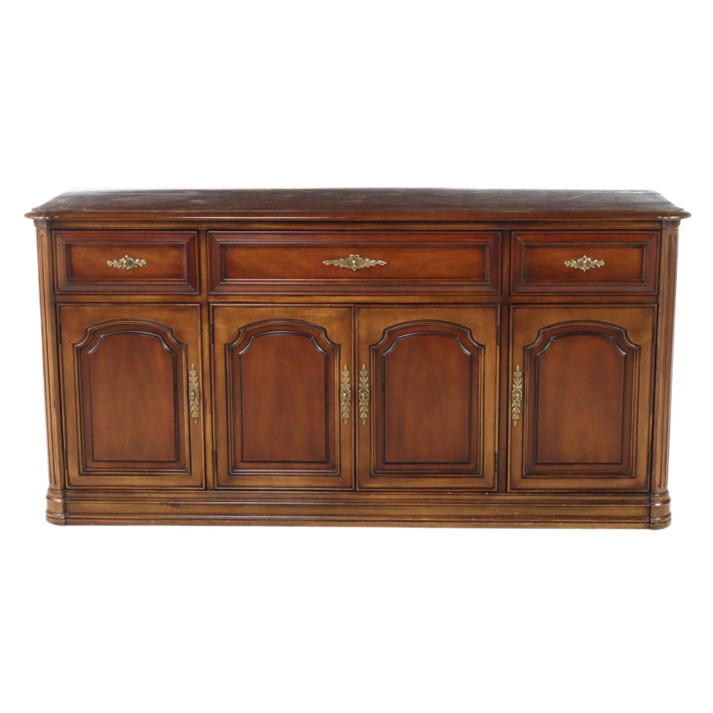 White Fine Furniture French Provincial Style Cherrywood and Maple Buffet