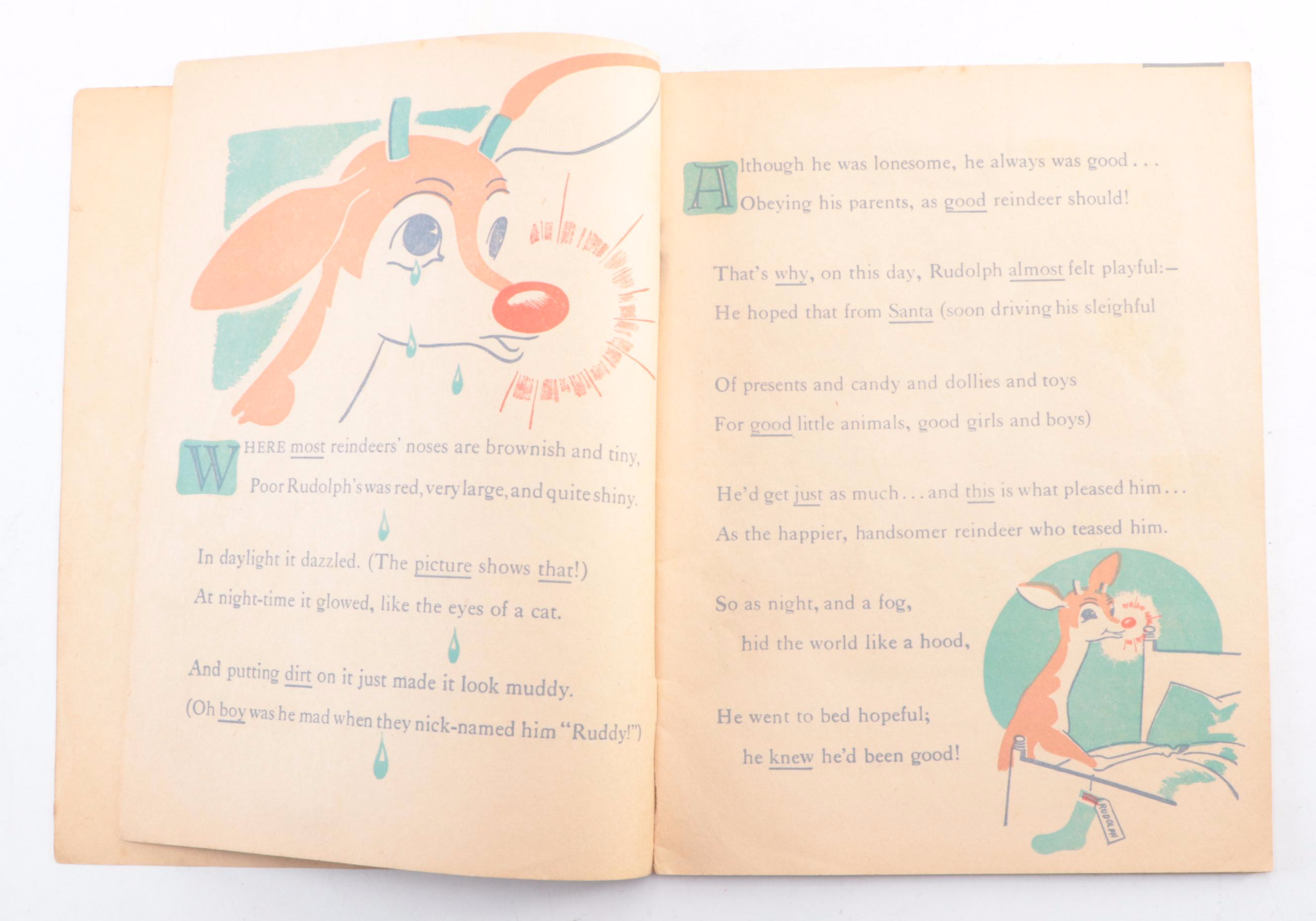 Illustrated "Rudolph the Red-Nosed Reindeer" by Robert L. May, 1939