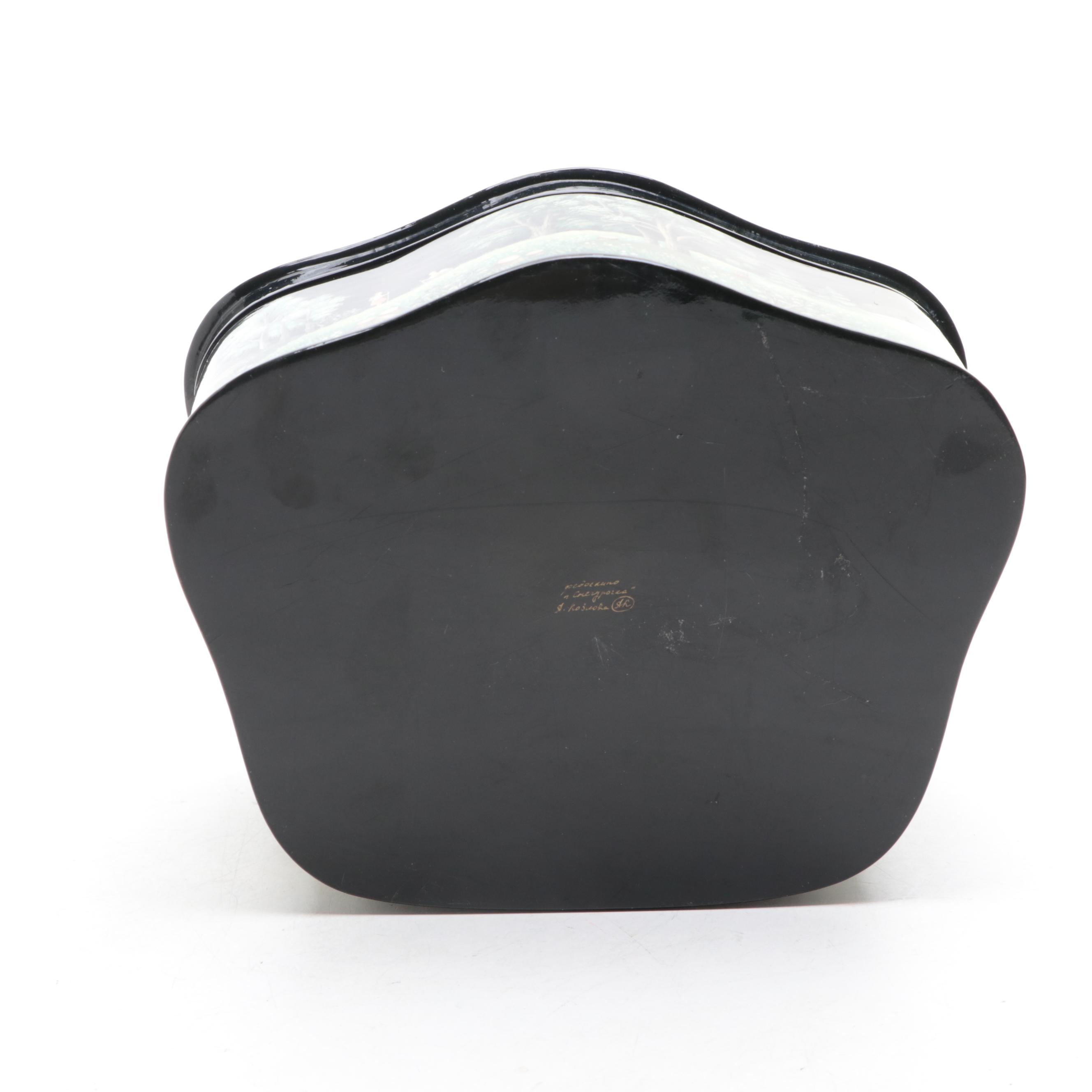 Russian Fedoskino Hand-Painted Lacquerware Box