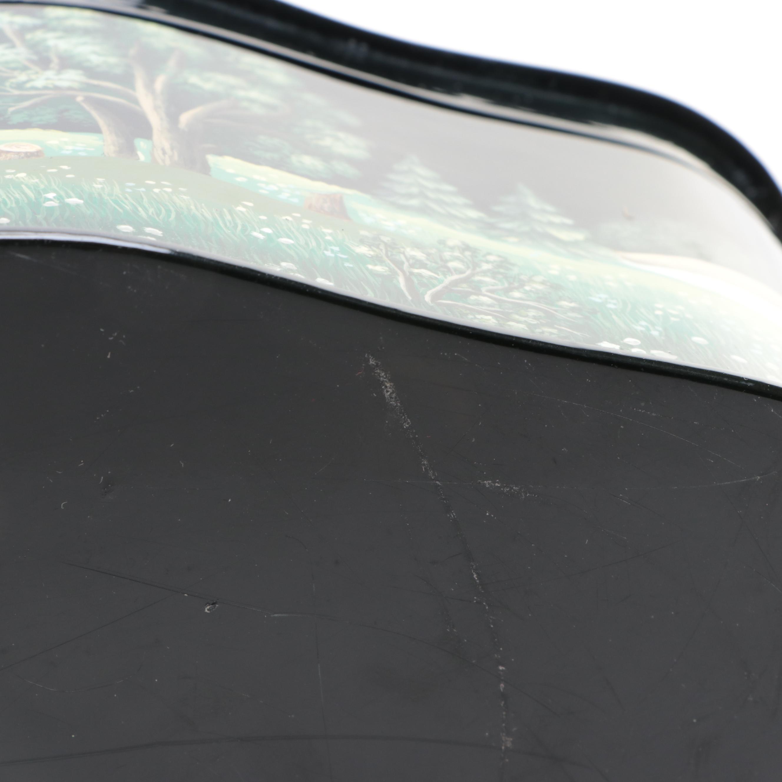 Russian Fedoskino Hand-Painted Lacquerware Box