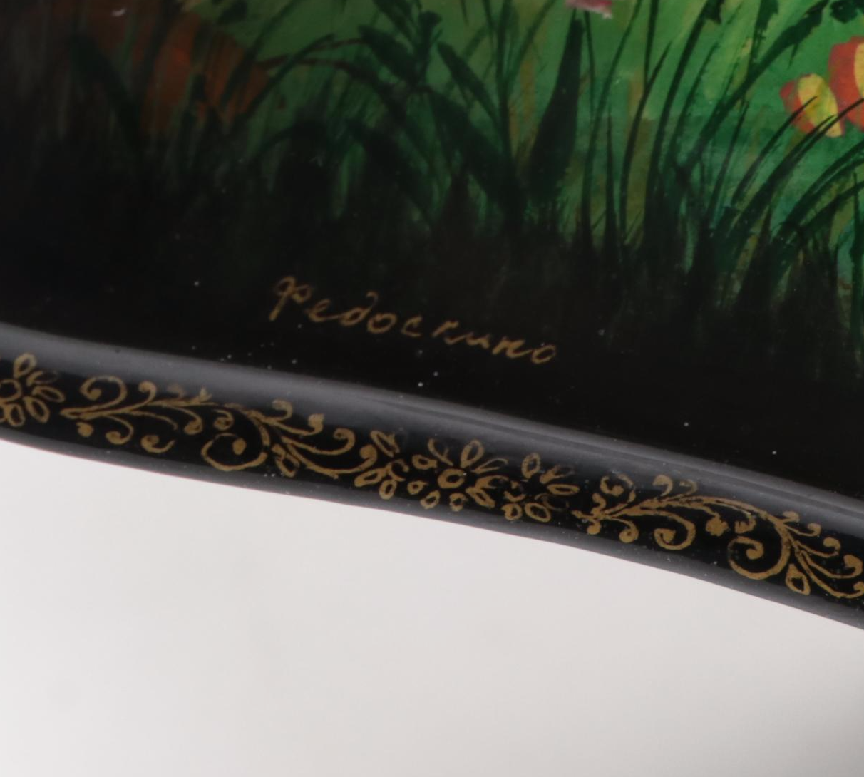 Russian Fedoskino Hand-Painted Lacquerware Box