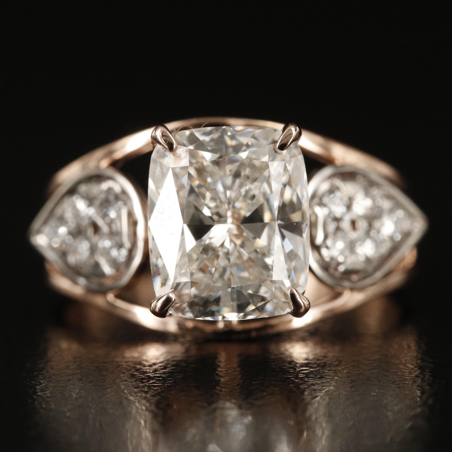 14K Rose Gold 3.60 CTW Lab Grown Diamond Ring with IGI Report