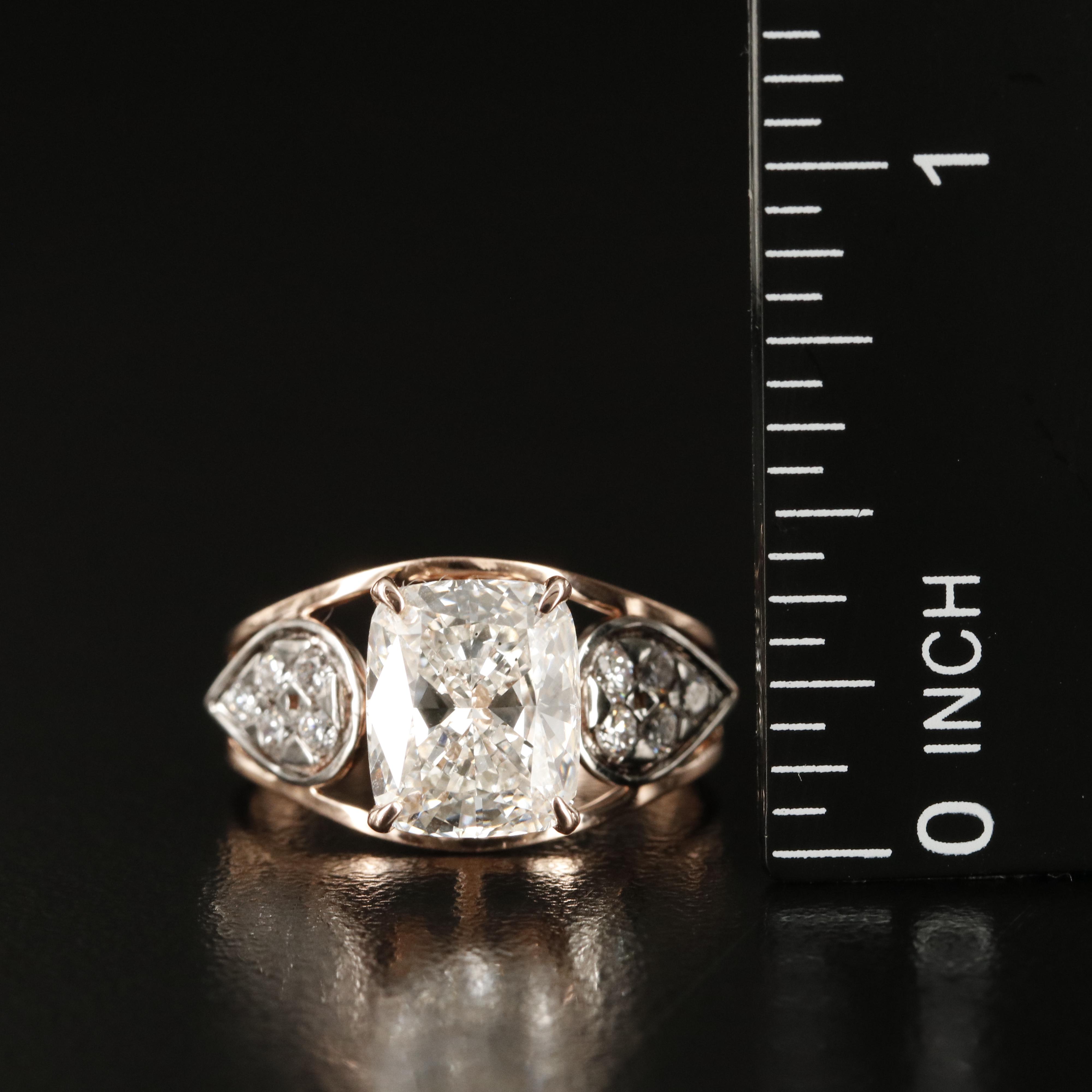 14K Rose Gold 3.60 CTW Lab Grown Diamond Ring with IGI Report