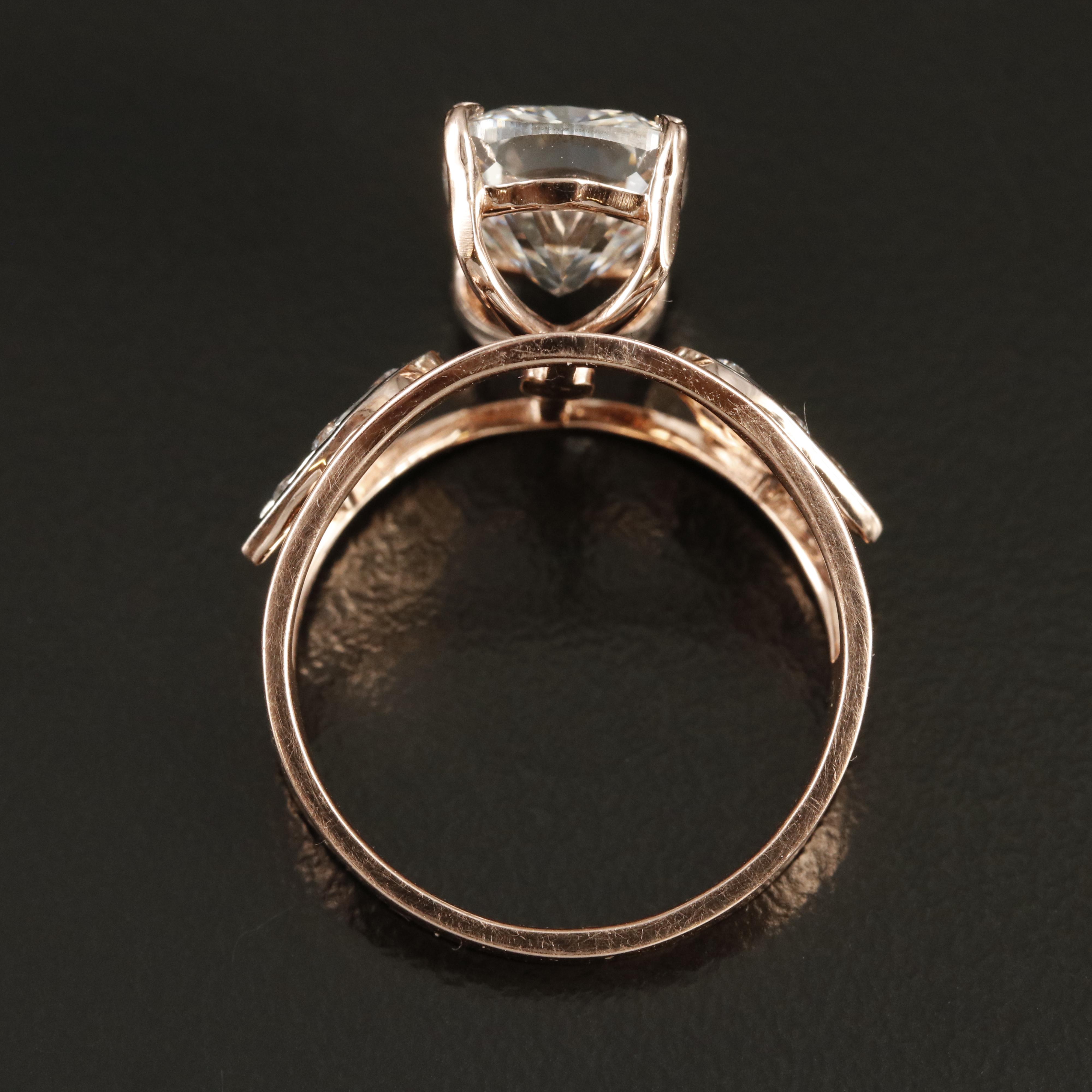 14K Rose Gold 3.60 CTW Lab Grown Diamond Ring with IGI Report