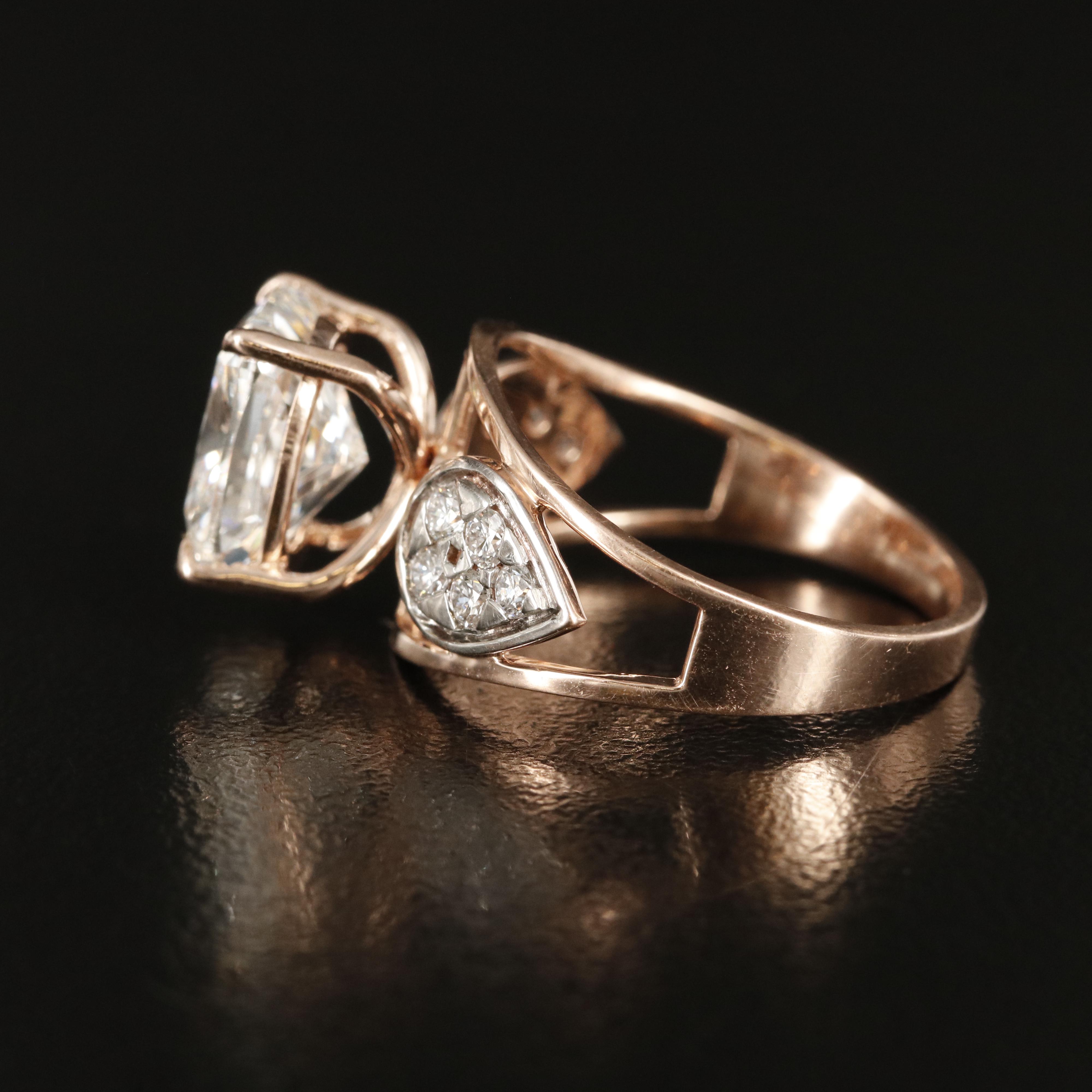 14K Rose Gold 3.60 CTW Lab Grown Diamond Ring with IGI Report